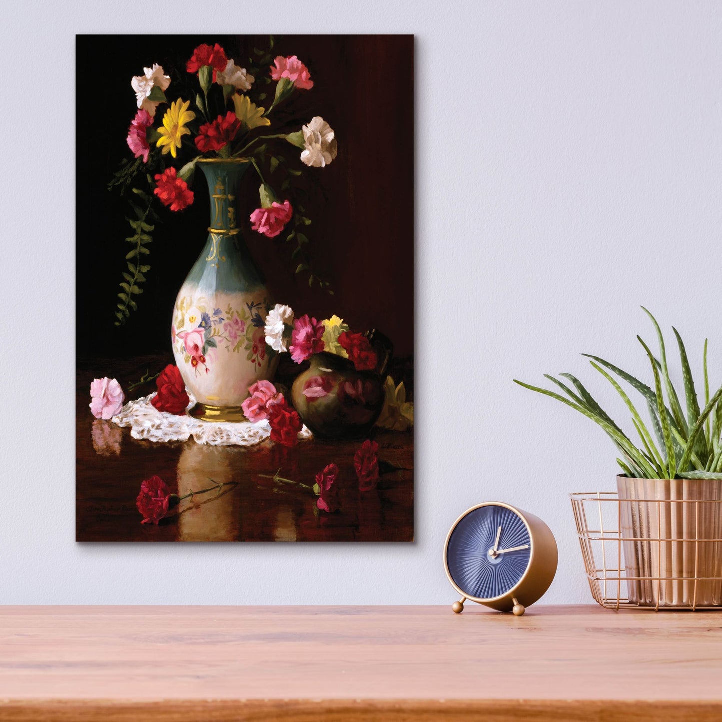 Epic Art 'Carnations In A Victorian Vase' by Christopher Pierce, Acrylic Glass Wall Art,12x16