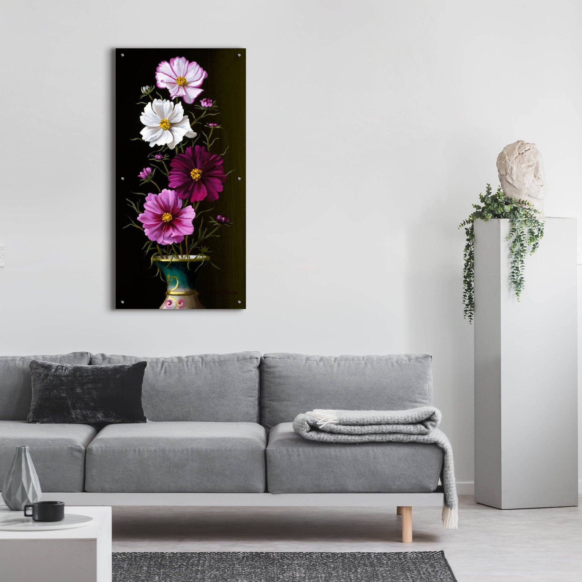 Epic Art 'Four Cosmos' by Christopher Pierce, Acrylic Glass Wall Art,24x48