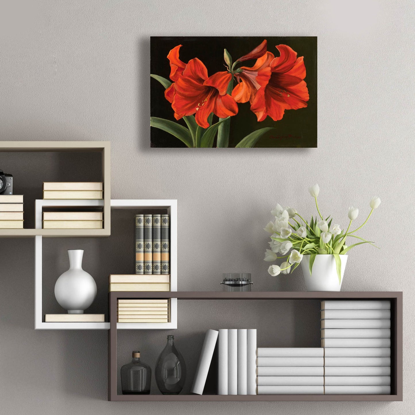 Epic Art 'Amaryllis' by Christopher Pierce, Acrylic Glass Wall Art,24x16