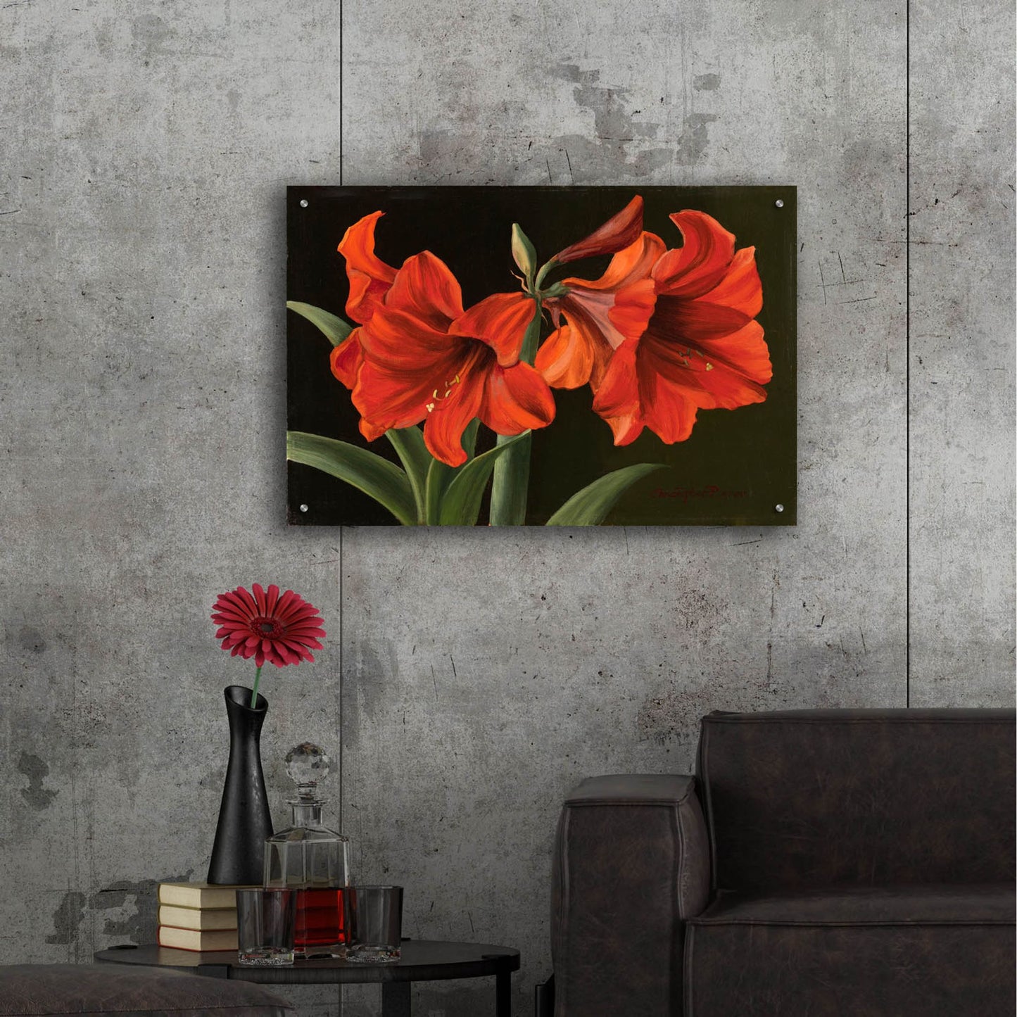 Epic Art 'Amaryllis' by Christopher Pierce, Acrylic Glass Wall Art,36x24