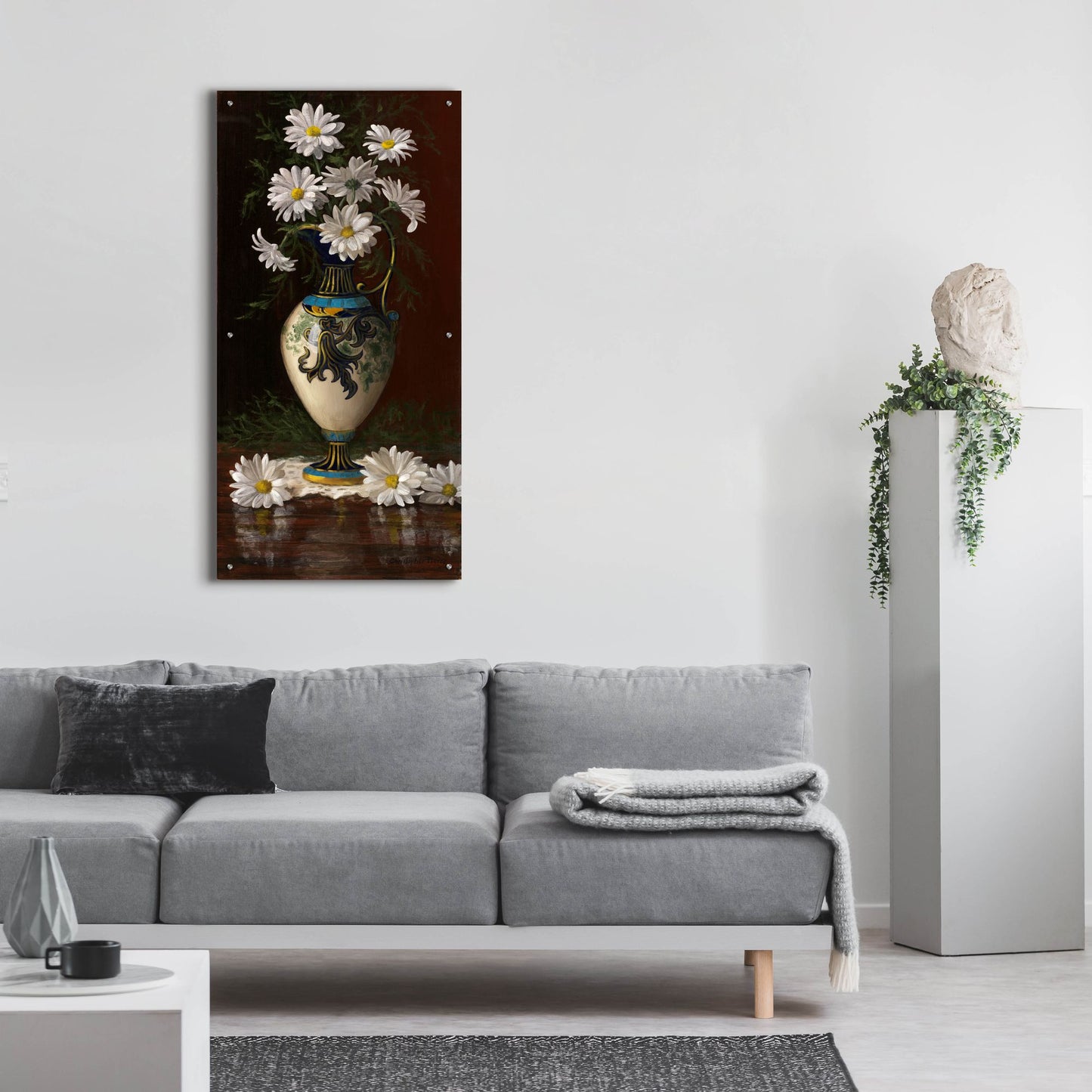 Epic Art 'Daisies In Royal Worchester' by Christopher Pierce, Acrylic Glass Wall Art,24x48