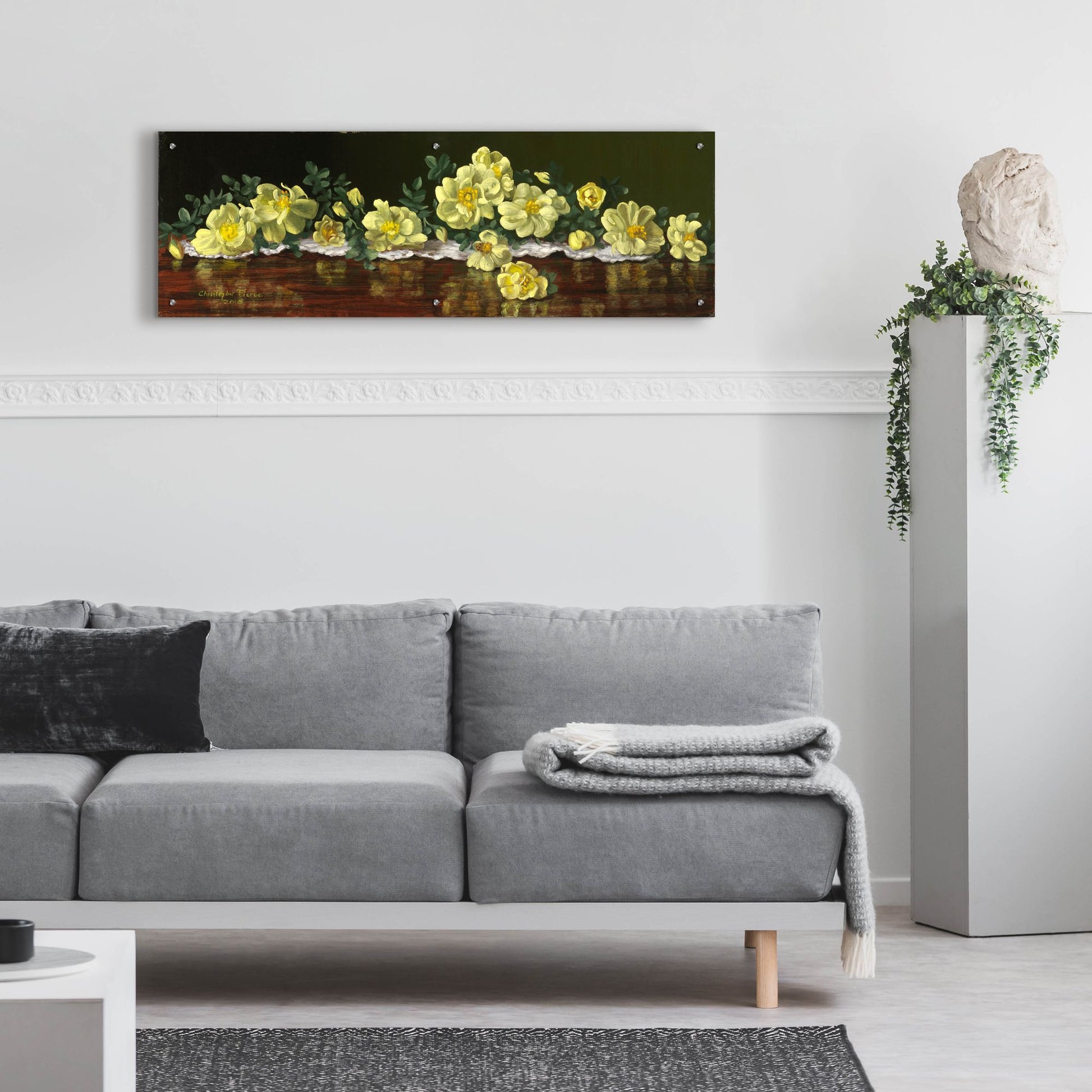 Epic Art 'Old Fashioned Roses' by Christopher Pierce, Acrylic Glass Wall Art,48x16