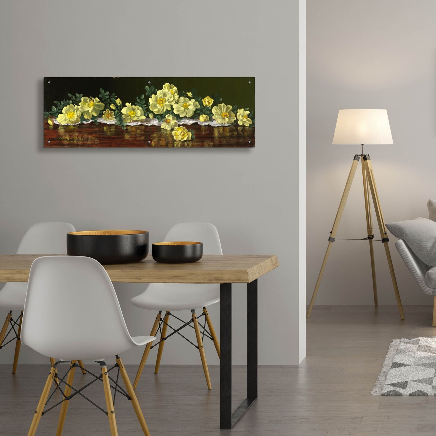 Epic Art 'Old Fashioned Roses' by Christopher Pierce, Acrylic Glass Wall Art,48x16