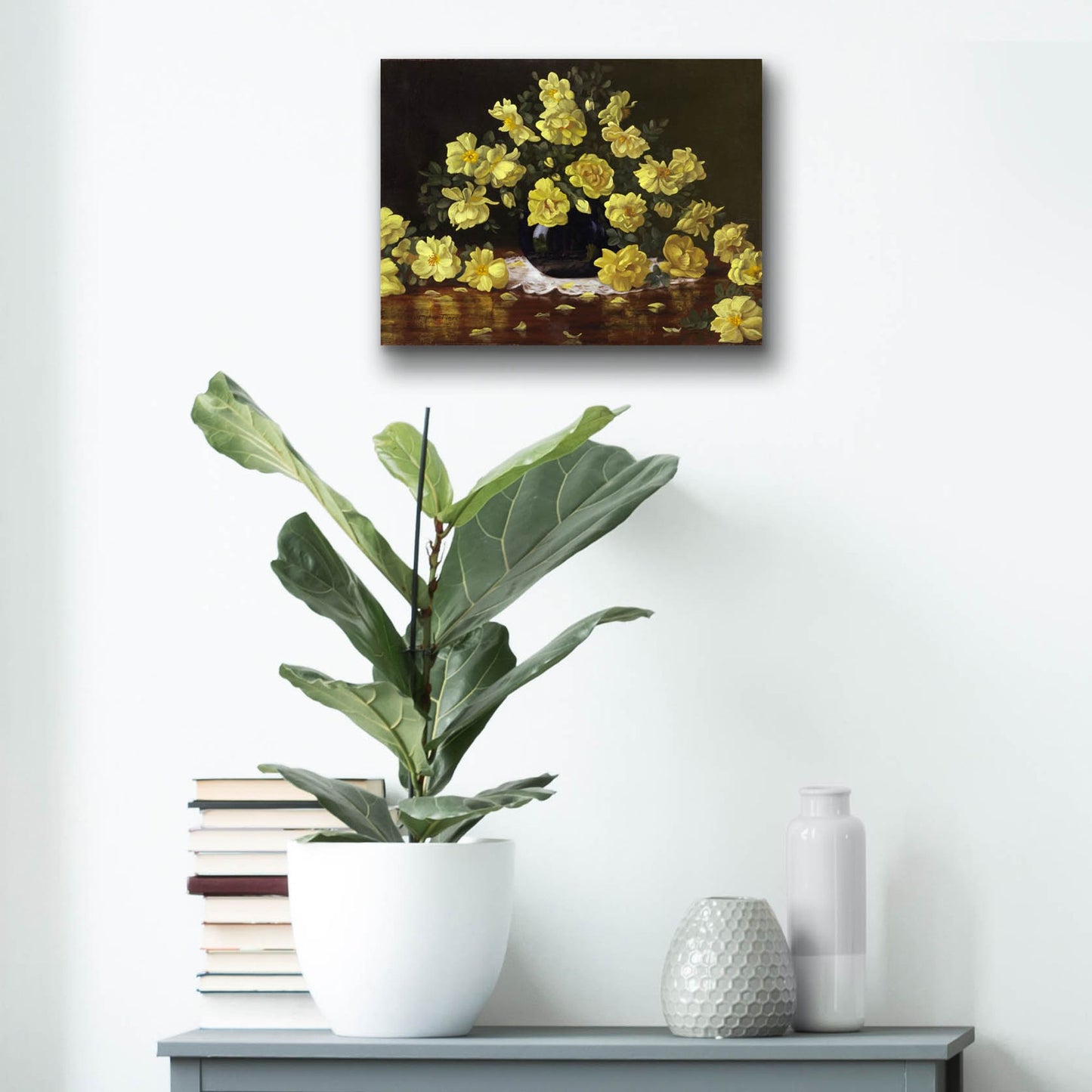 Epic Art 'Old Fashioned Yellow Roses' by Christopher Pierce, Acrylic Glass Wall Art,16x12