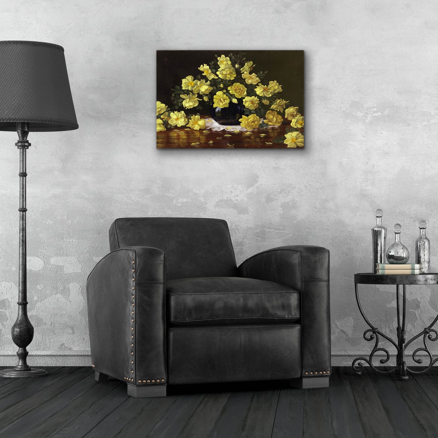 Epic Art 'Old Fashioned Yellow Roses' by Christopher Pierce, Acrylic Glass Wall Art,24x16