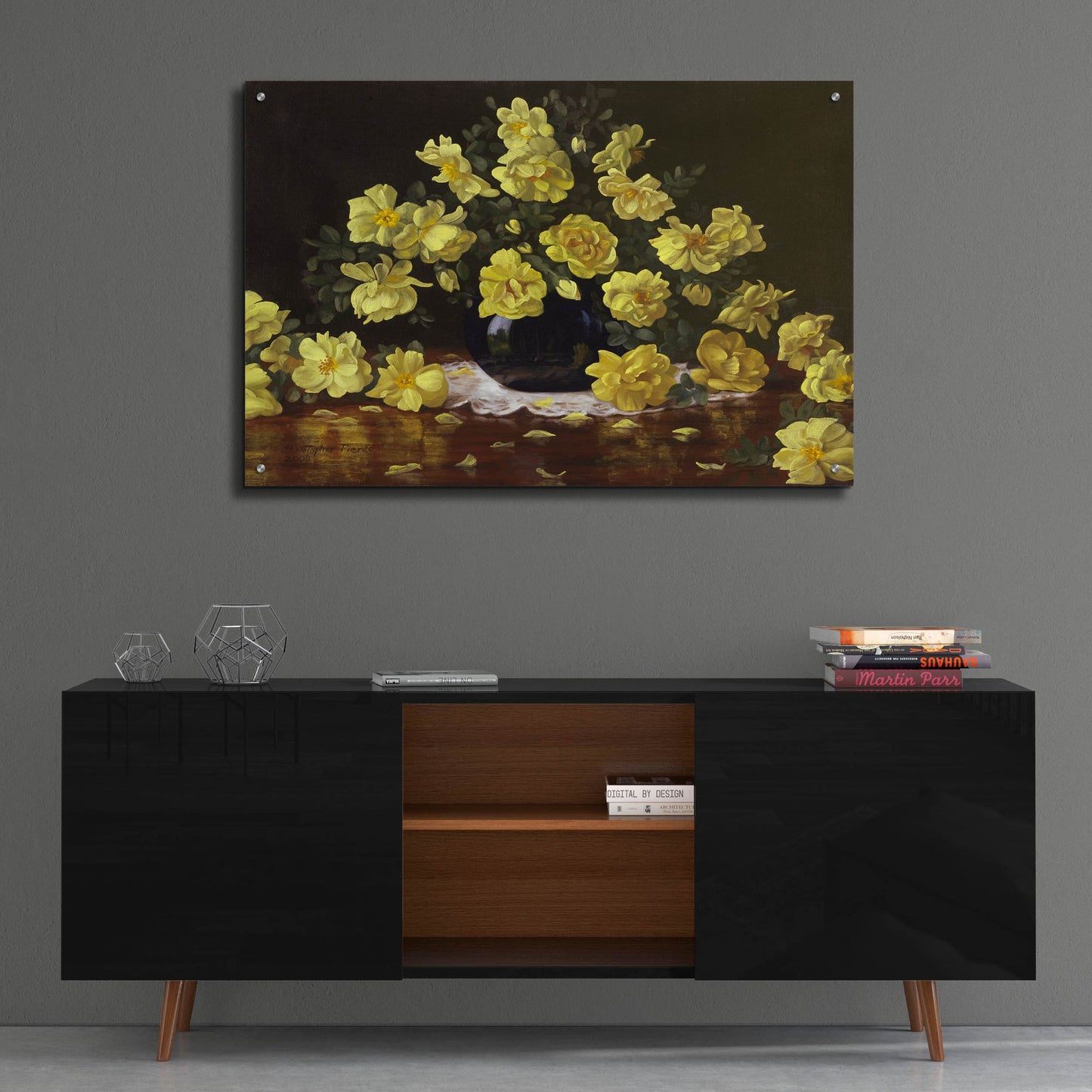 Epic Art 'Old Fashioned Yellow Roses' by Christopher Pierce, Acrylic Glass Wall Art,36x24