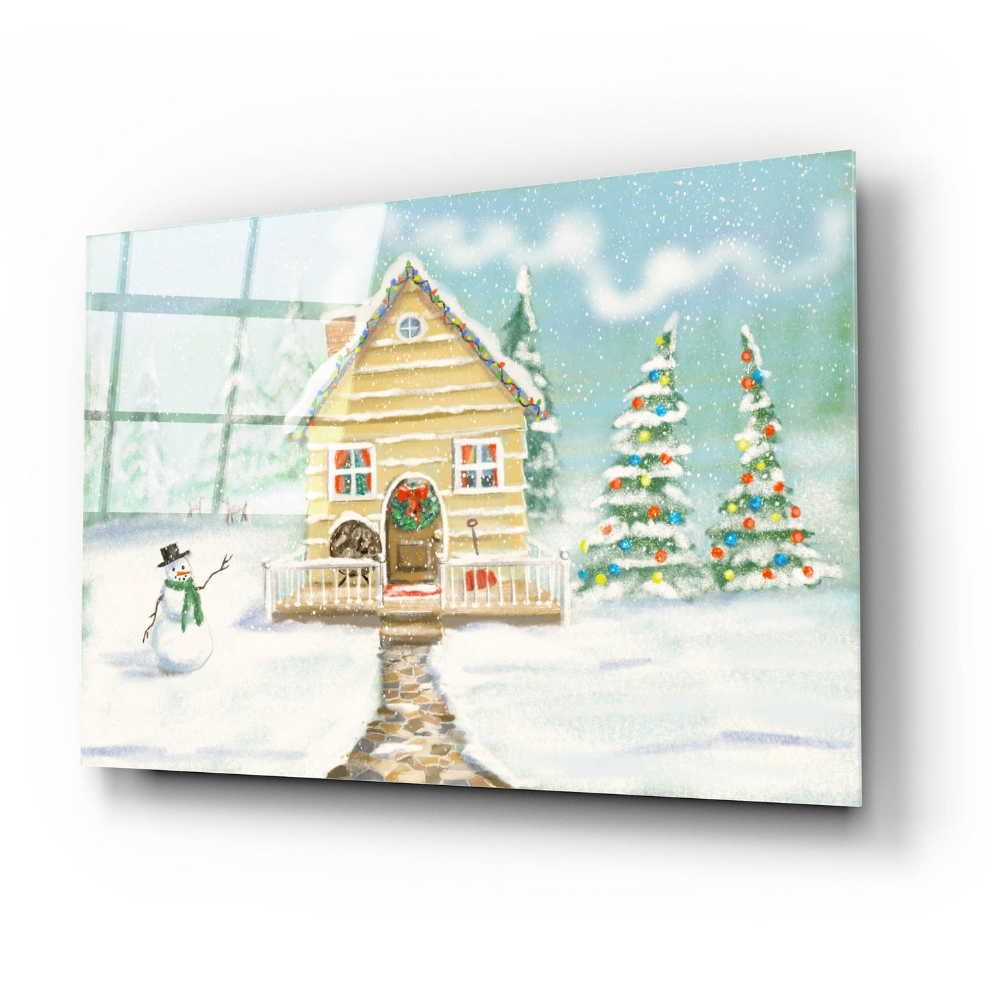 Epic Art 'Christmas Little House' by Christine Rotolo, Acrylic Glass Wall Art,24x16