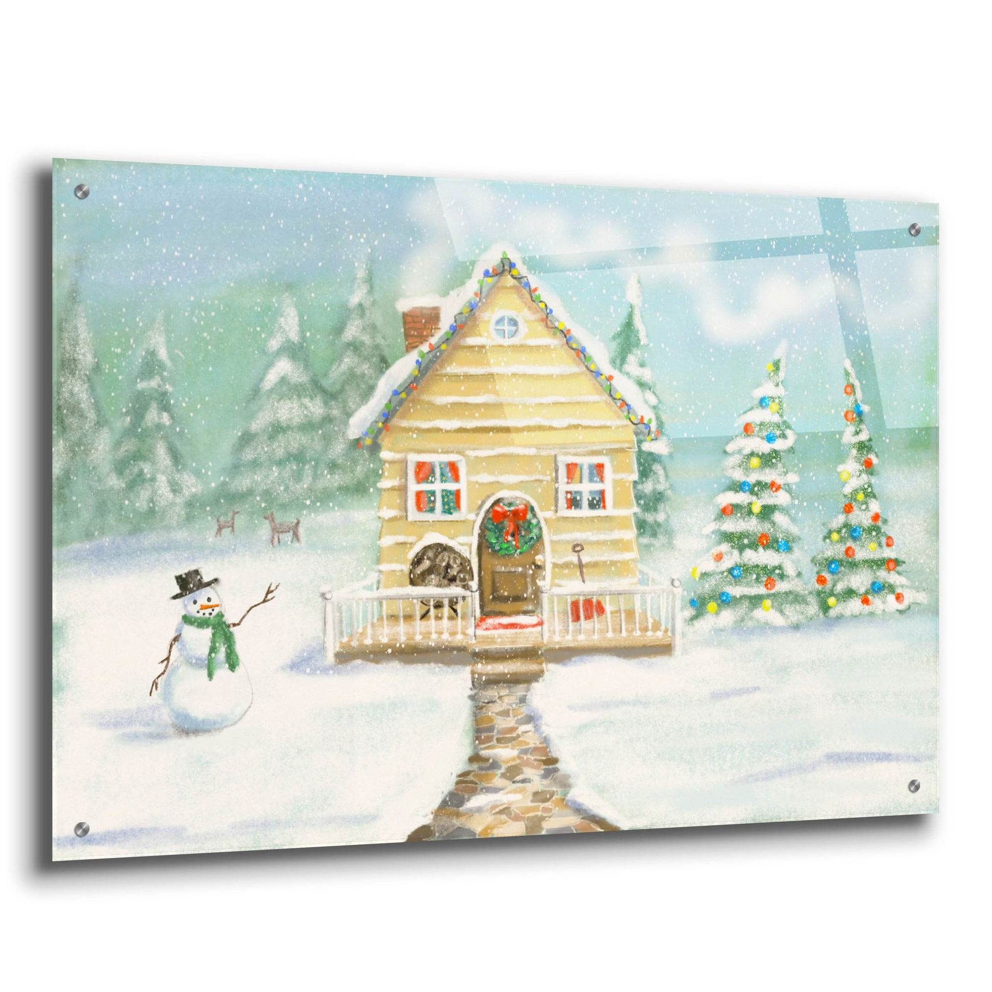 Epic Art 'Christmas Little House' by Christine Rotolo, Acrylic Glass Wall Art,36x24