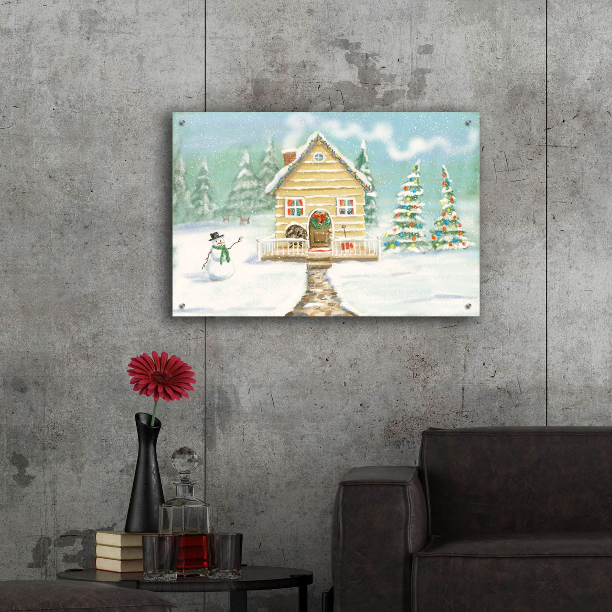 Epic Art 'Christmas Little House' by Christine Rotolo, Acrylic Glass Wall Art,36x24