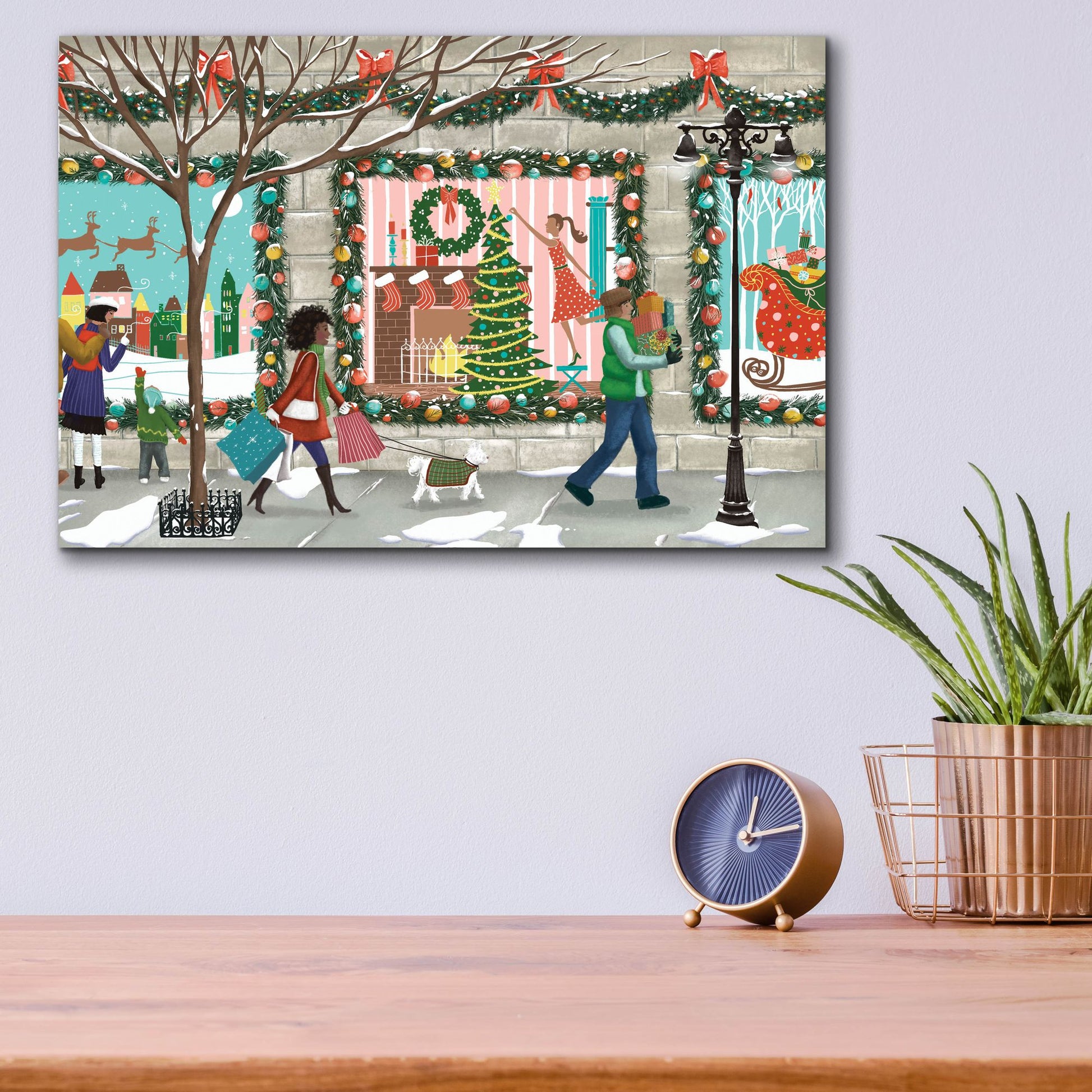 Epic Art 'Shopping At Christmas' by Christine Rotolo, Acrylic Glass Wall Art,16x12