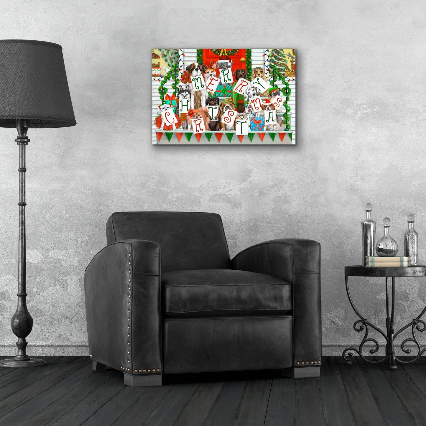 Epic Art 'Doggie Merry Christmas' by Christine Rotolo, Acrylic Glass Wall Art,24x16