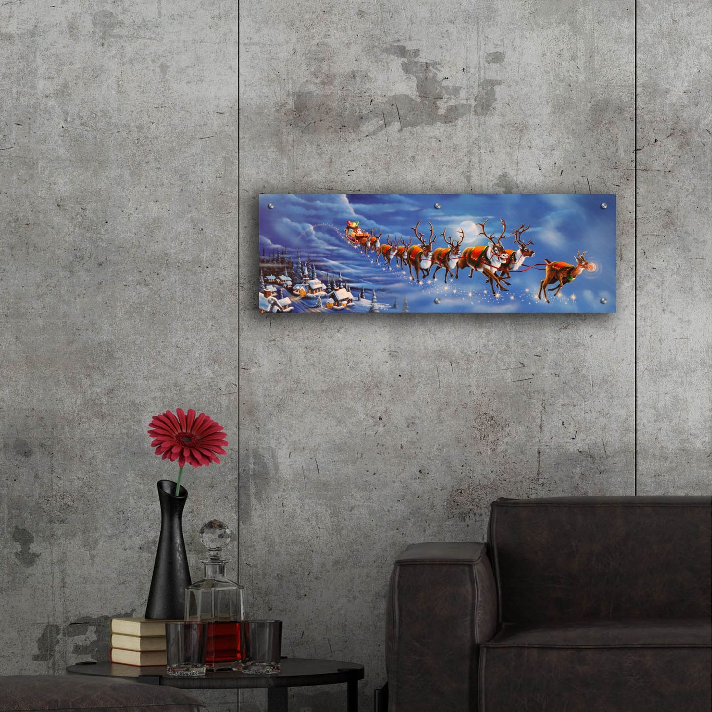 Epic Art 'Twas The Night Before Christmas' by Geno Peoples, Acrylic Glass Wall Art,36x12