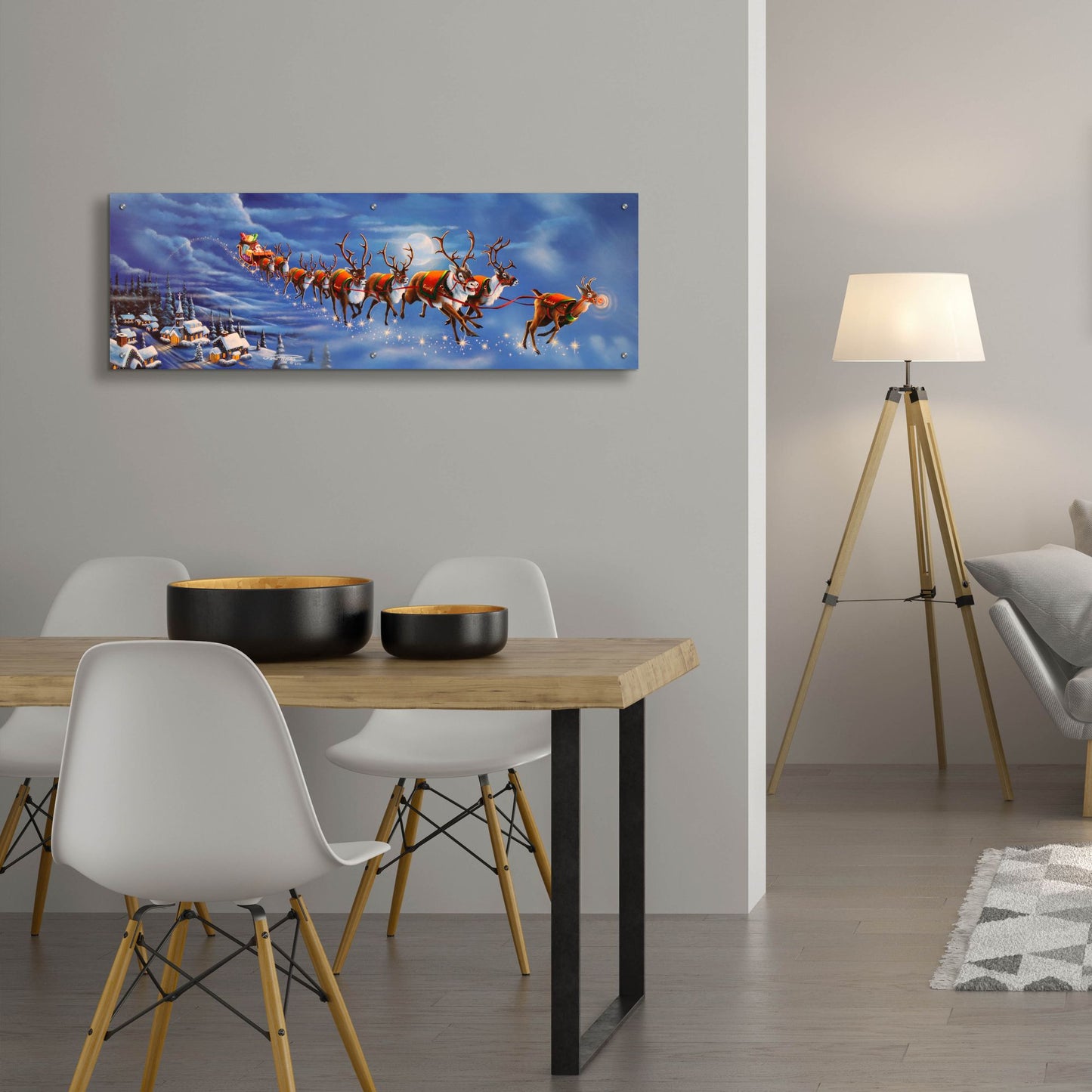 Epic Art 'Twas The Night Before Christmas' by Geno Peoples, Acrylic Glass Wall Art,48x16