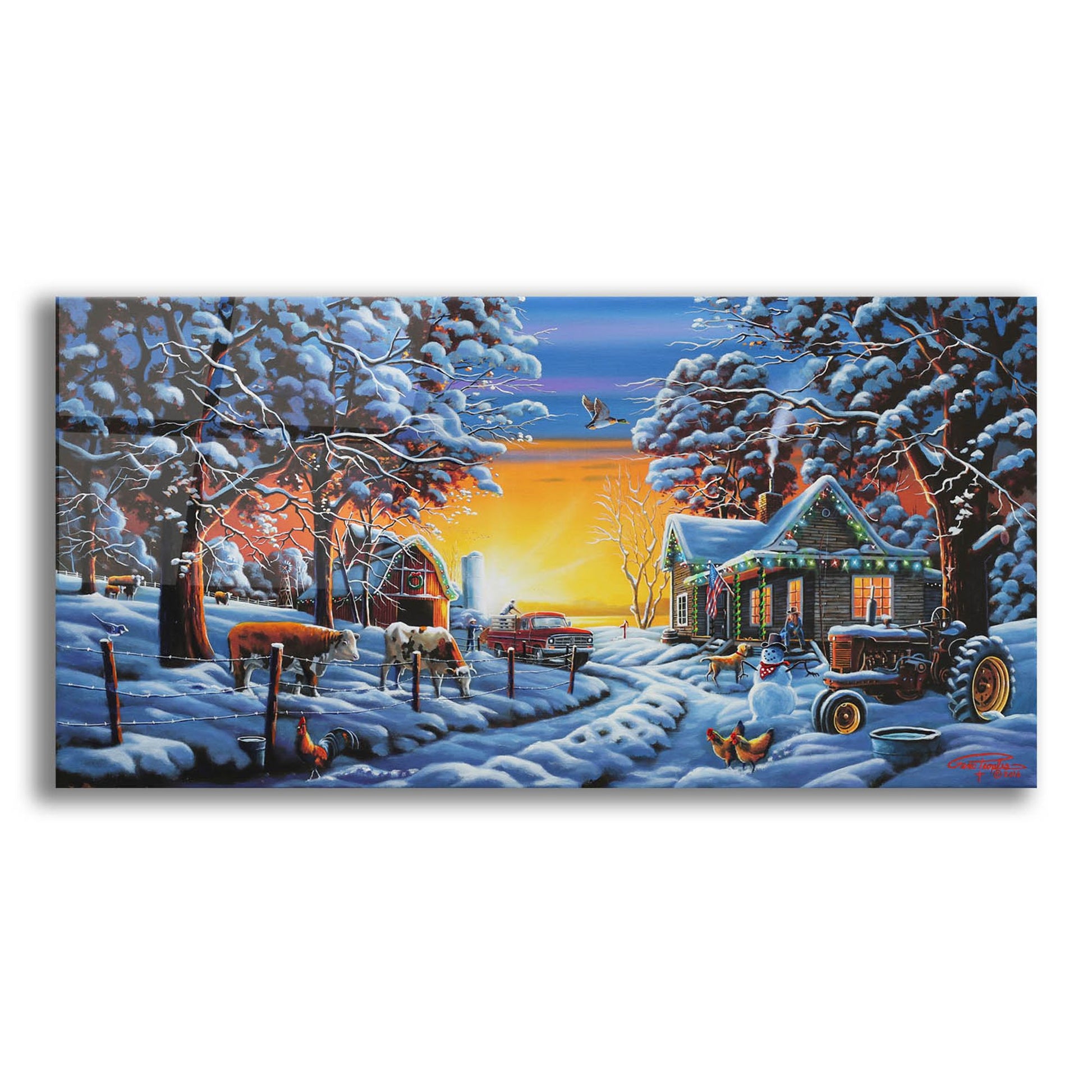 Epic Art 'Country Christmas' by Geno Peoples, Acrylic Glass Wall Art
