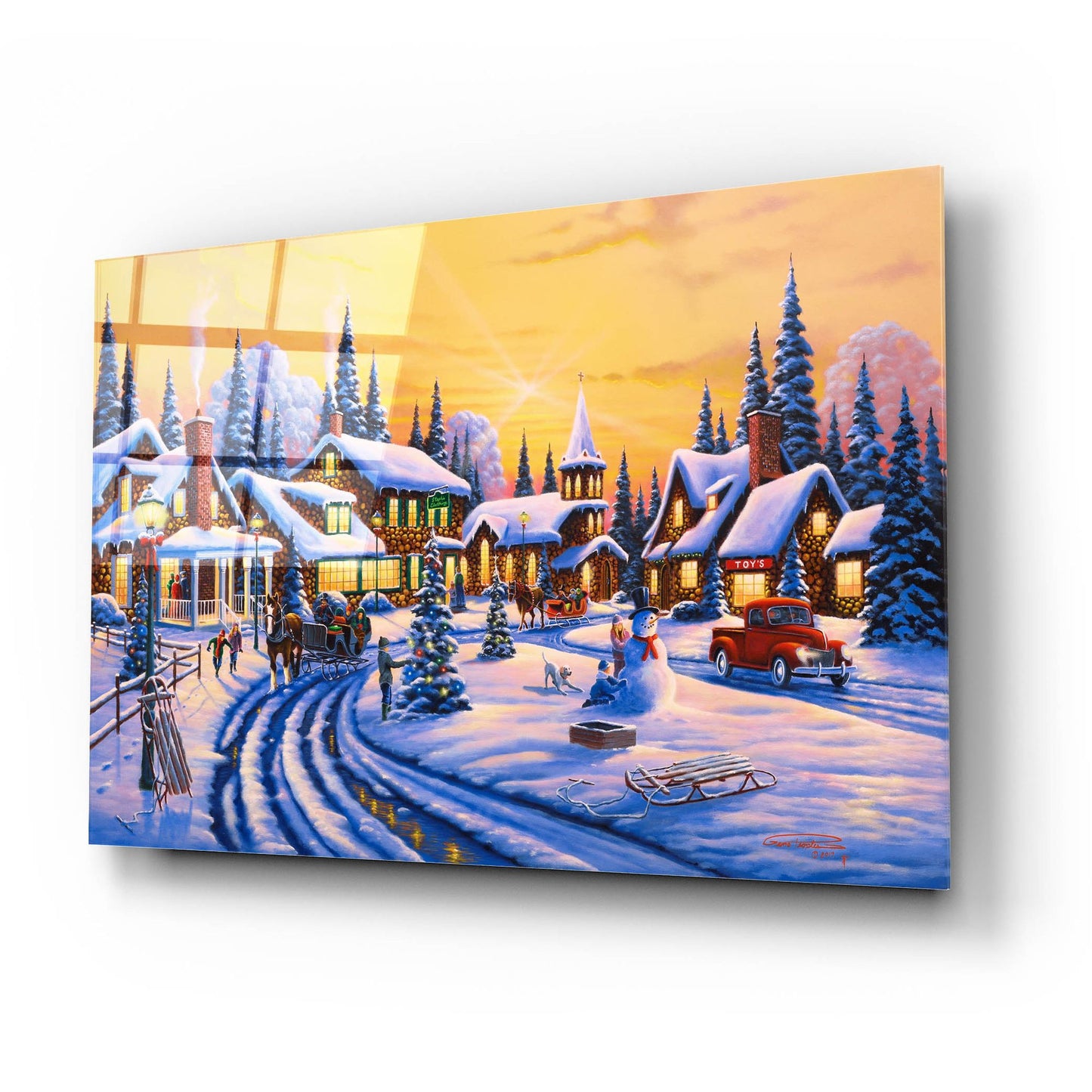 Epic Art 'A Christmas Story' by Geno Peoples, Acrylic Glass Wall Art,24x16