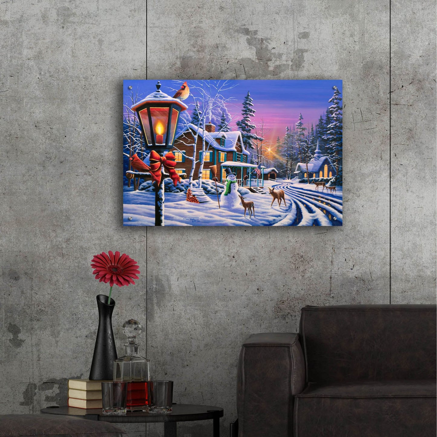 Epic Art 'Christmas Curiosity' by Geno Peoples, Acrylic Glass Wall Art,36x24