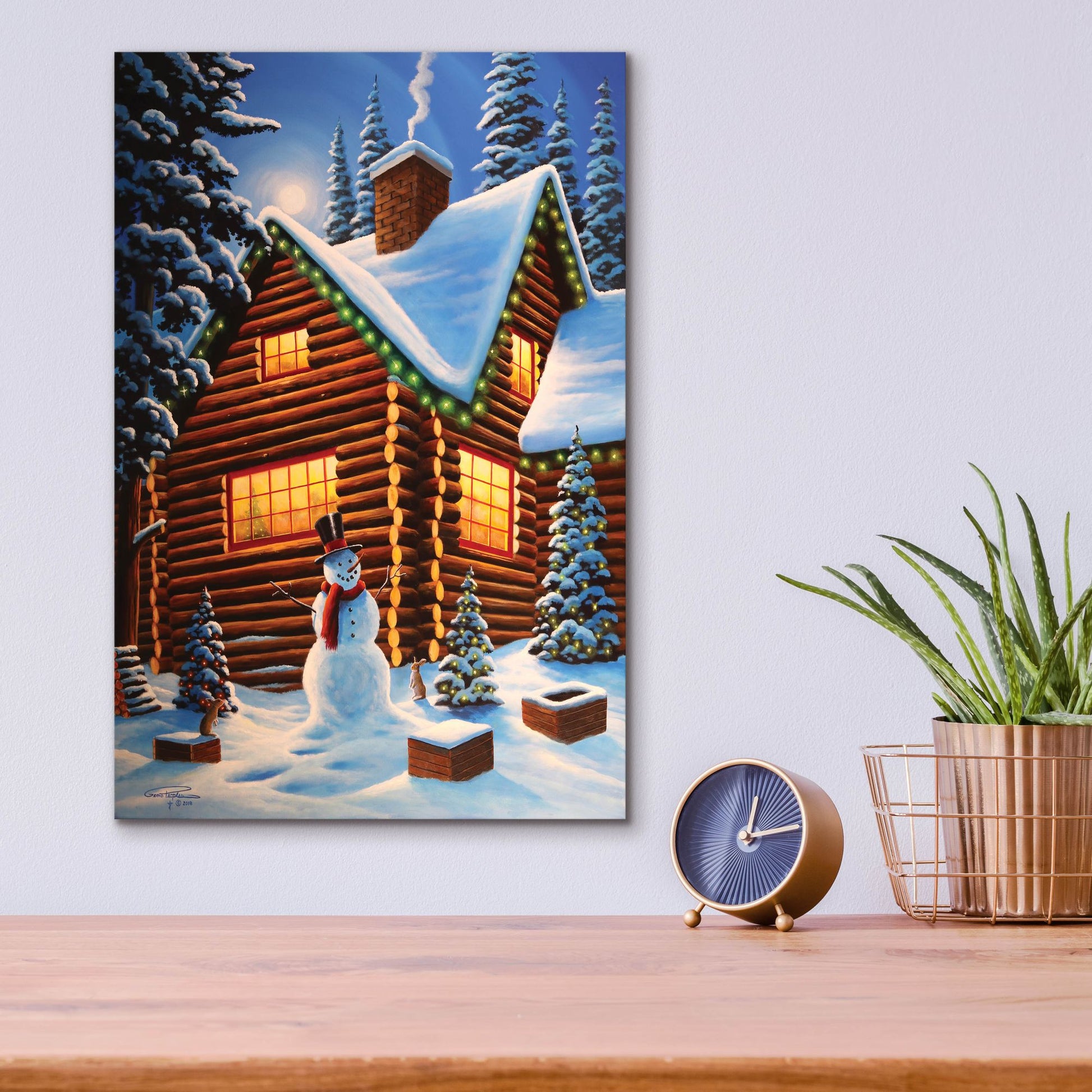 Epic Art 'Cozy Christmas' by Geno Peoples, Acrylic Glass Wall Art,12x16