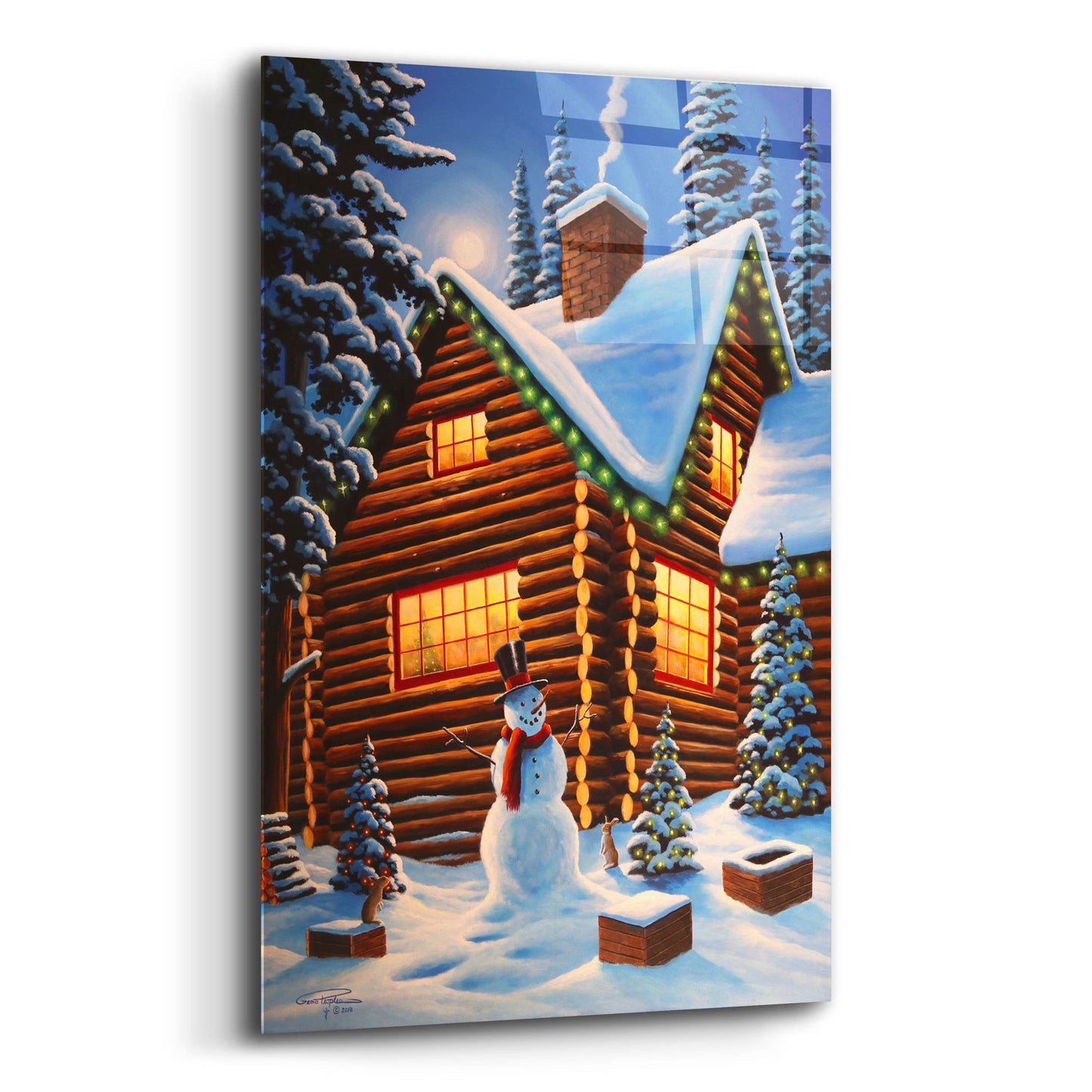 Epic Art 'Cozy Christmas' by Geno Peoples, Acrylic Glass Wall Art,16x24