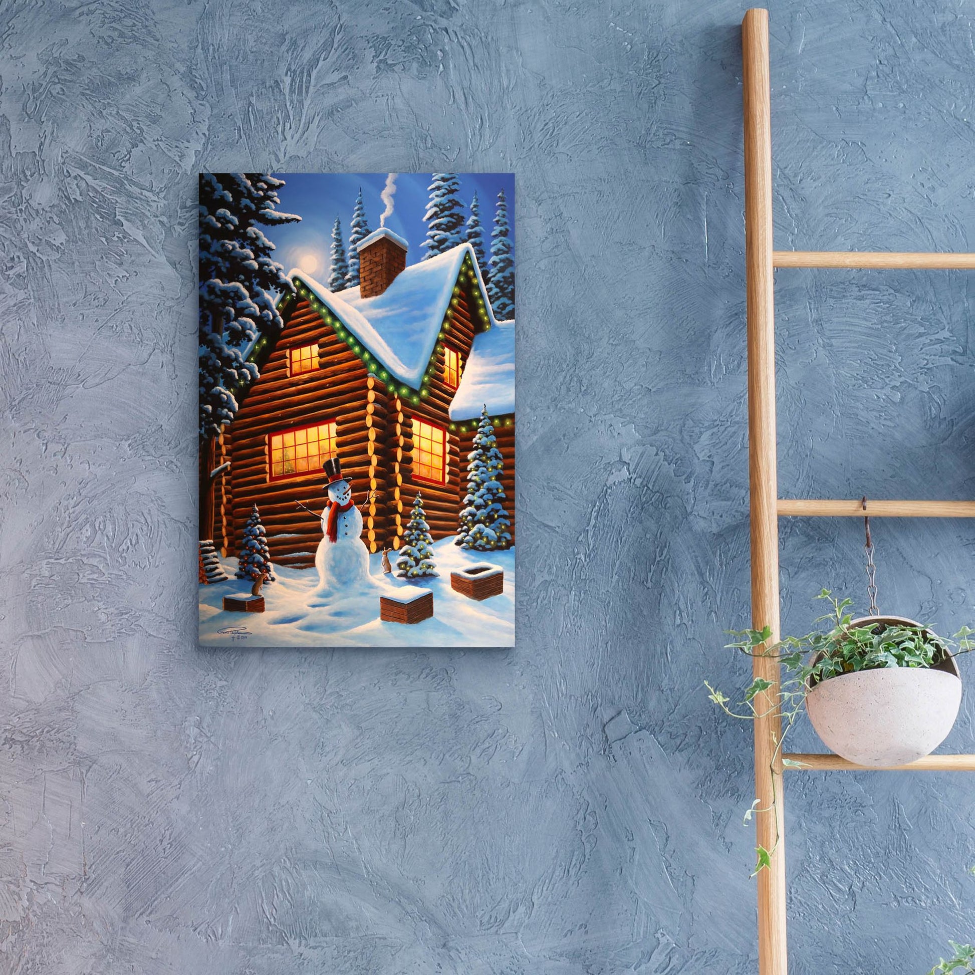 Epic Art 'Cozy Christmas' by Geno Peoples, Acrylic Glass Wall Art,16x24
