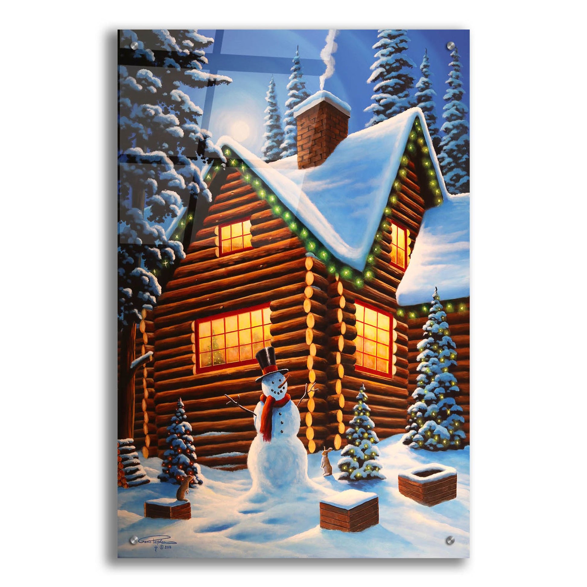 Epic Art 'Cozy Christmas' by Geno Peoples, Acrylic Glass Wall Art,24x36