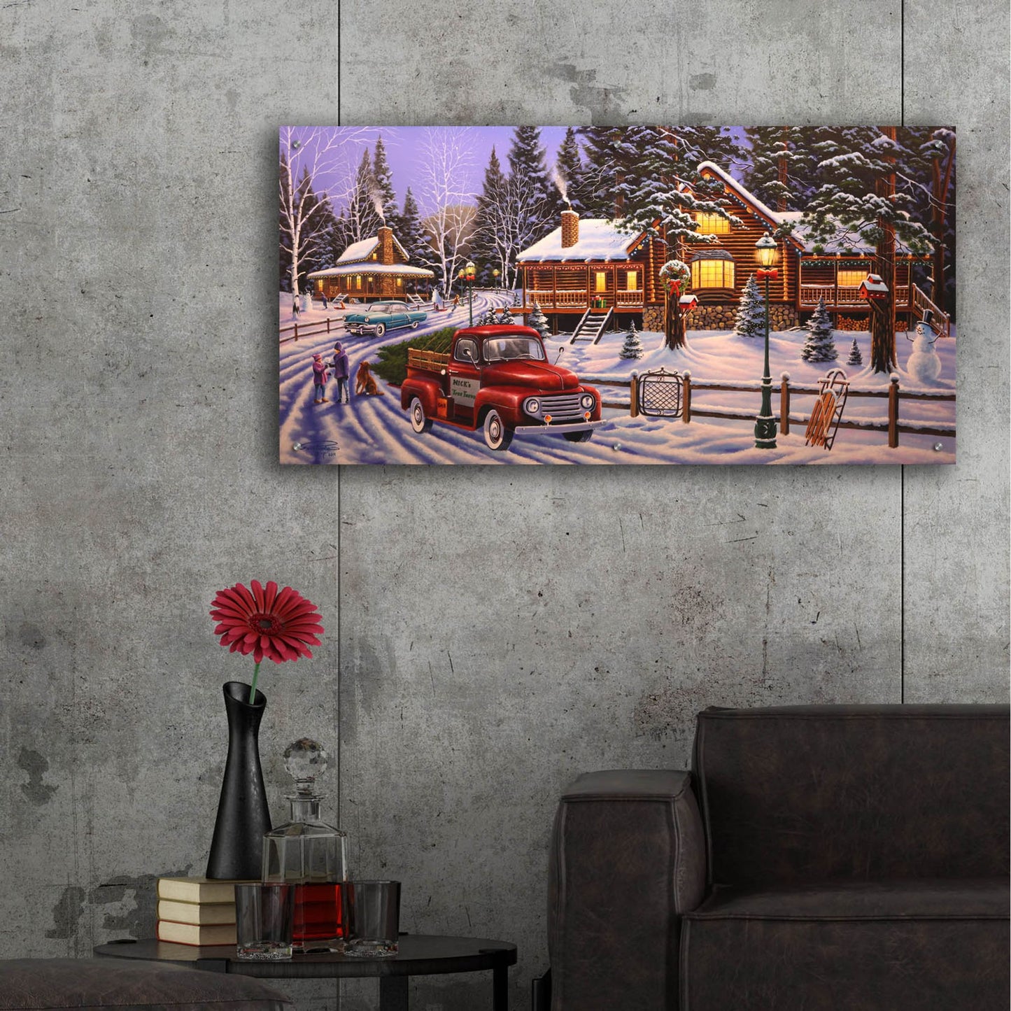 Epic Art 'Christmas Is In The Air' by Geno Peoples, Acrylic Glass Wall Art,48x24