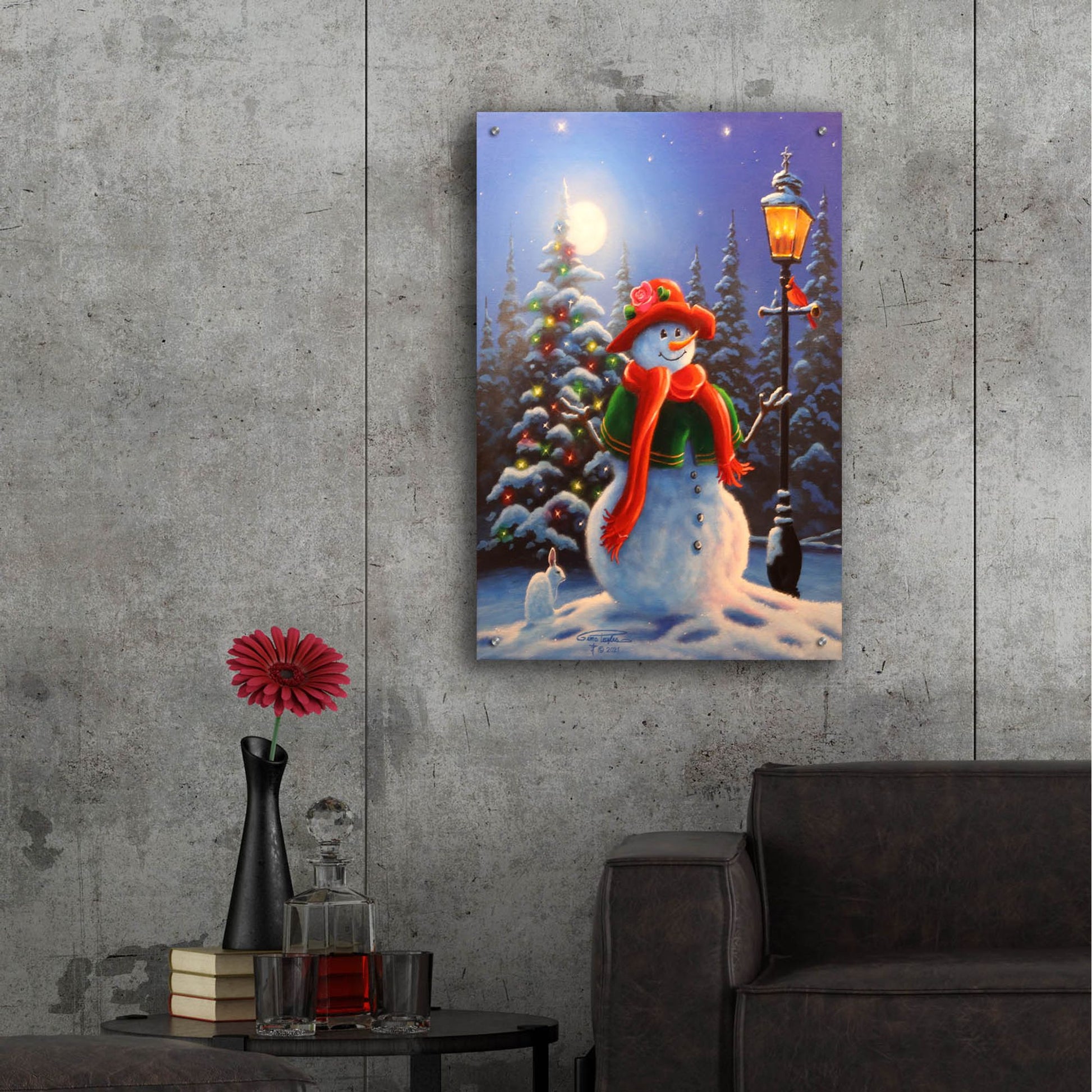Epic Art 'Christmas With Friends' by Geno Peoples, Acrylic Glass Wall Art,24x36