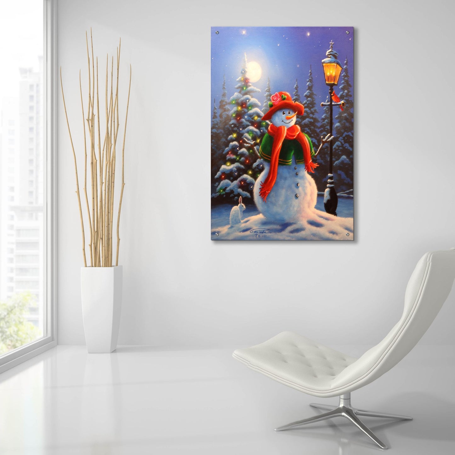 Epic Art 'Christmas With Friends' by Geno Peoples, Acrylic Glass Wall Art,24x36