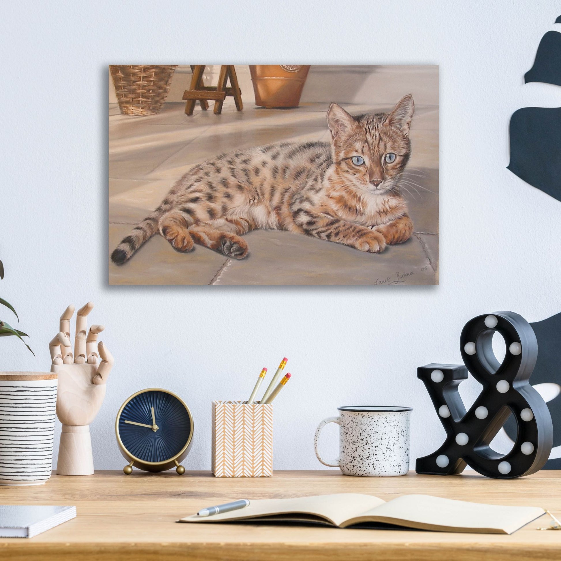 Epic Art 'Bengal Kitten' by Janet Pidoux, Acrylic Glass Wall Art,16x12