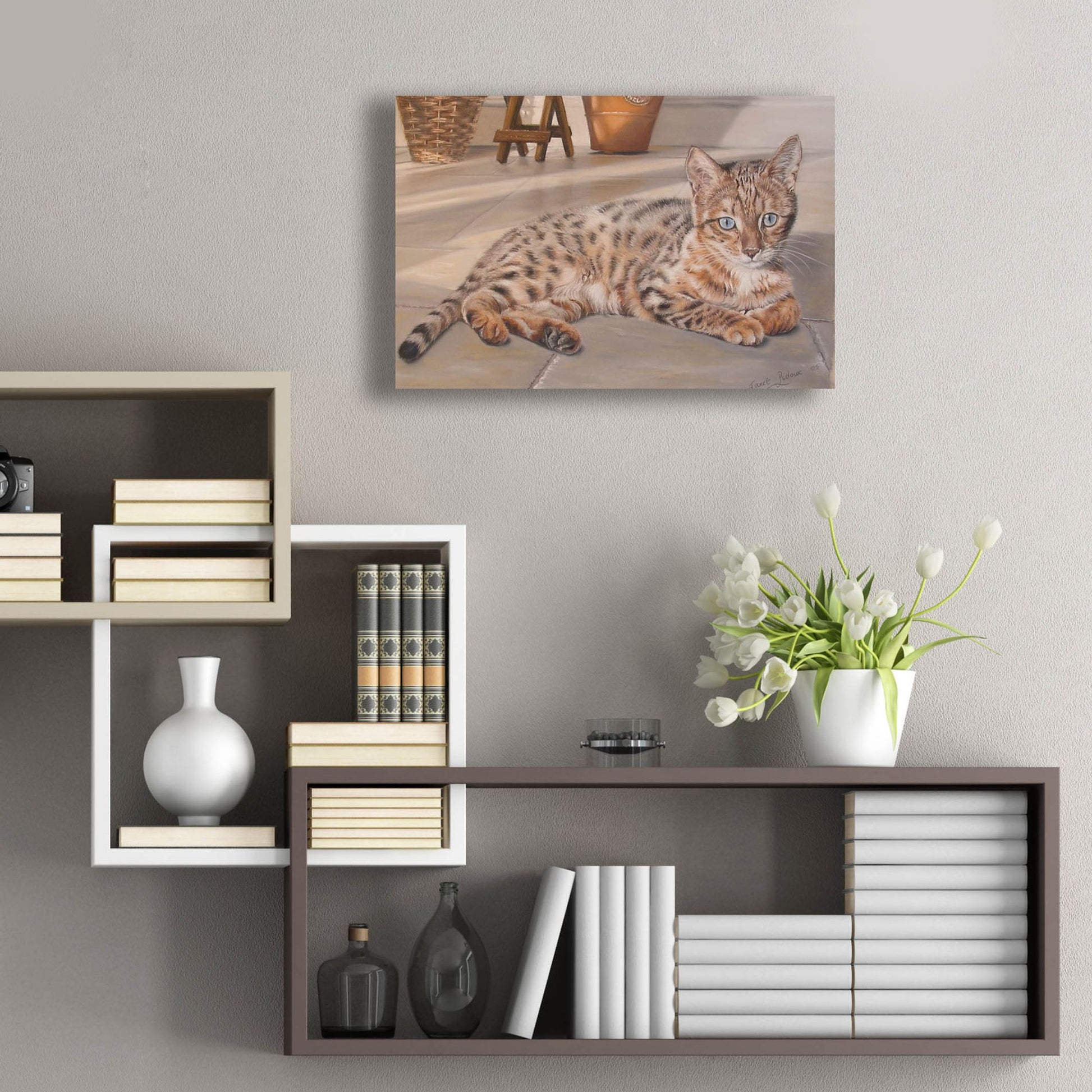 Epic Art 'Bengal Kitten' by Janet Pidoux, Acrylic Glass Wall Art,24x16