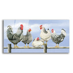 Epic Art 'Black & White Hens 1' by Janet Pidoux, Acrylic Glass Wall Art