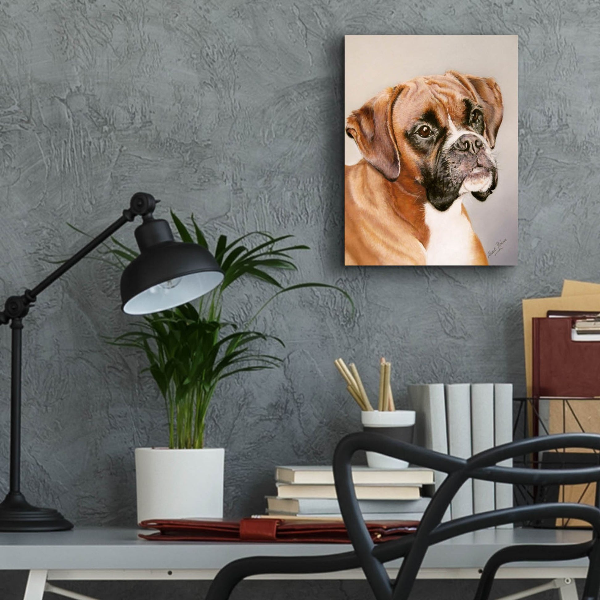 Epic Art 'Boxer' by Janet Pidoux, Acrylic Glass Wall Art,12x16