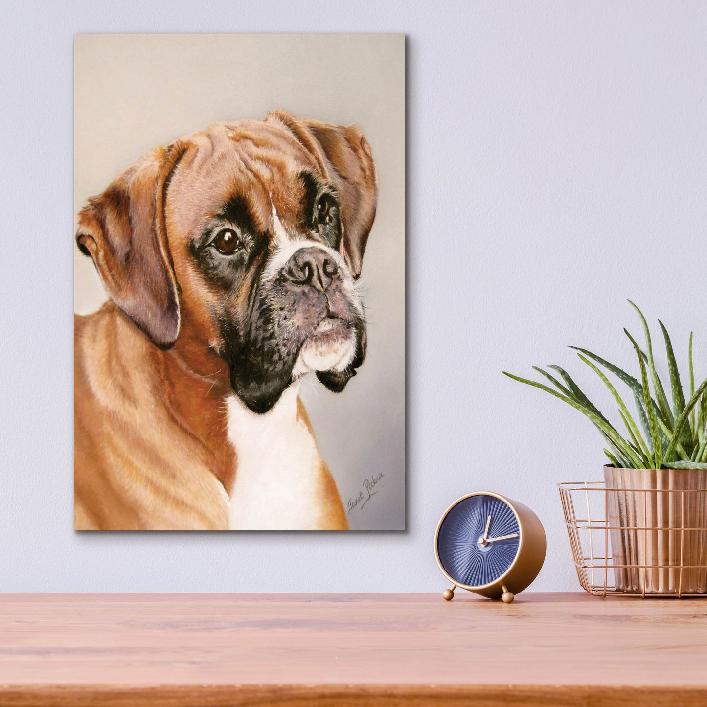 Epic Art 'Boxer' by Janet Pidoux, Acrylic Glass Wall Art,12x16