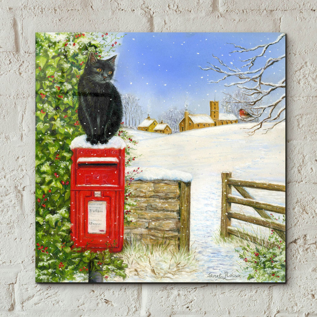 Epic Art 'Christmas Post Box' by Janet Pidoux, Acrylic Glass Wall Art,12x12