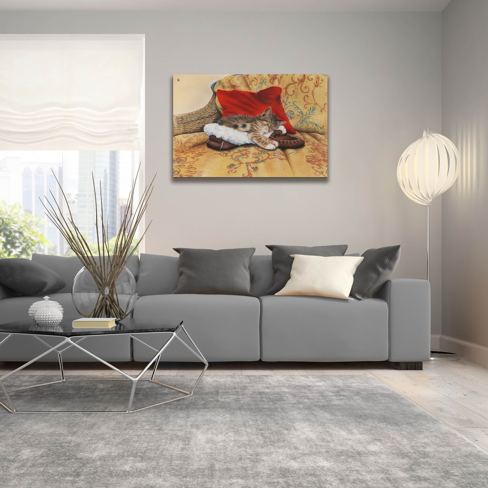 Epic Art 'Comfy Slipper' by Janet Pidoux, Acrylic Glass Wall Art,36x24