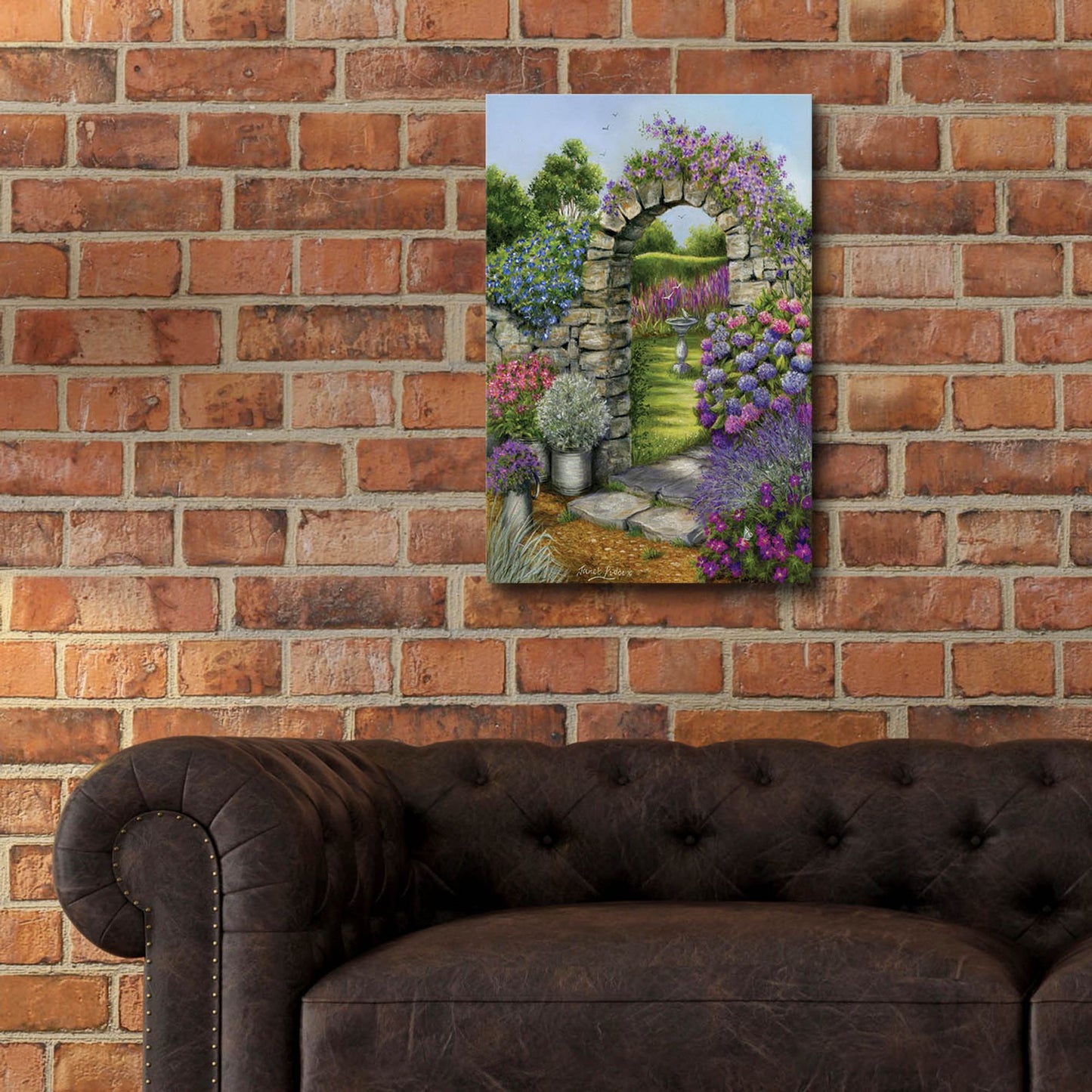 Epic Art 'Cottage Garden' by Janet Pidoux, Acrylic Glass Wall Art,16x24