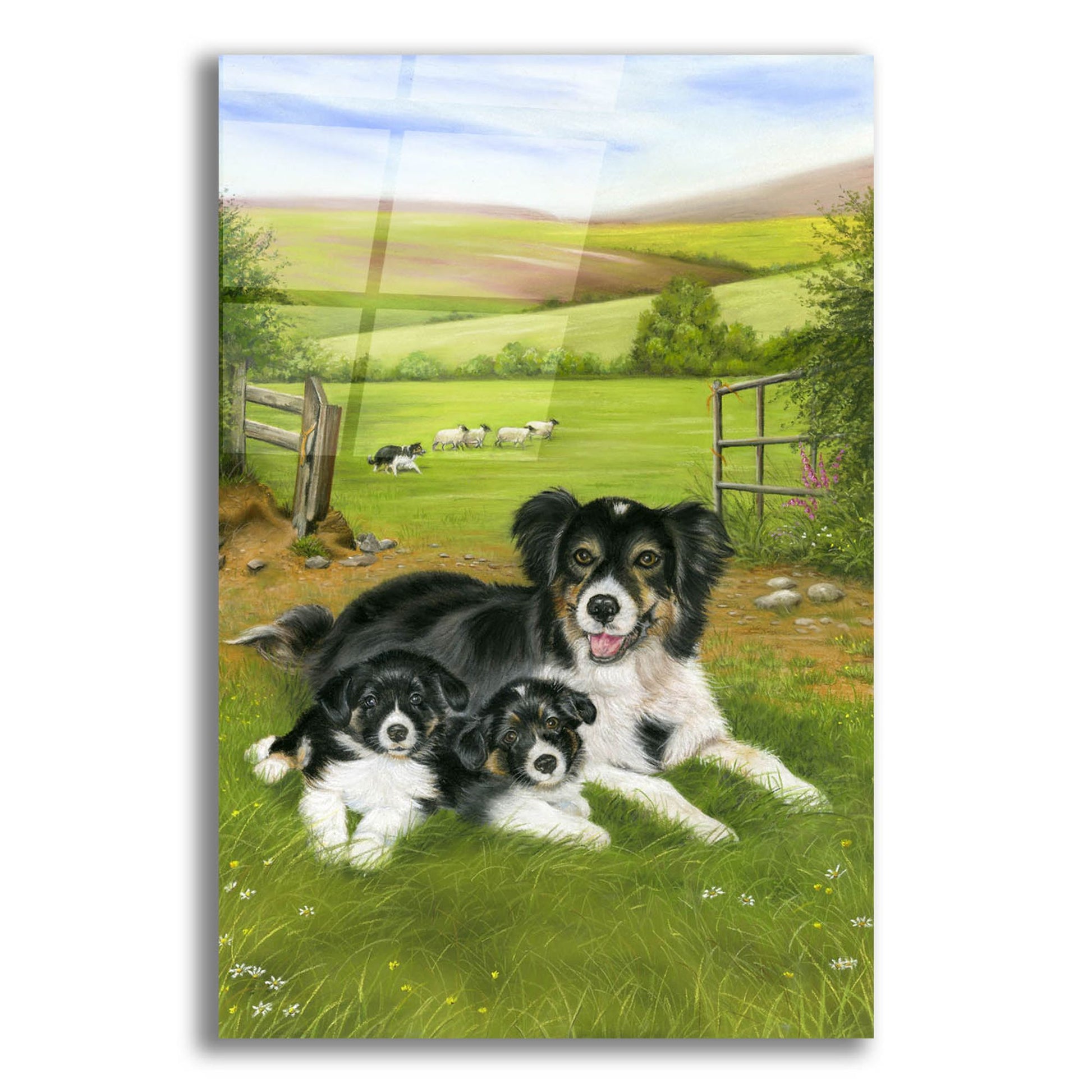 Epic Art 'Happy Family' by Janet Pidoux, Acrylic Glass Wall Art,16x24