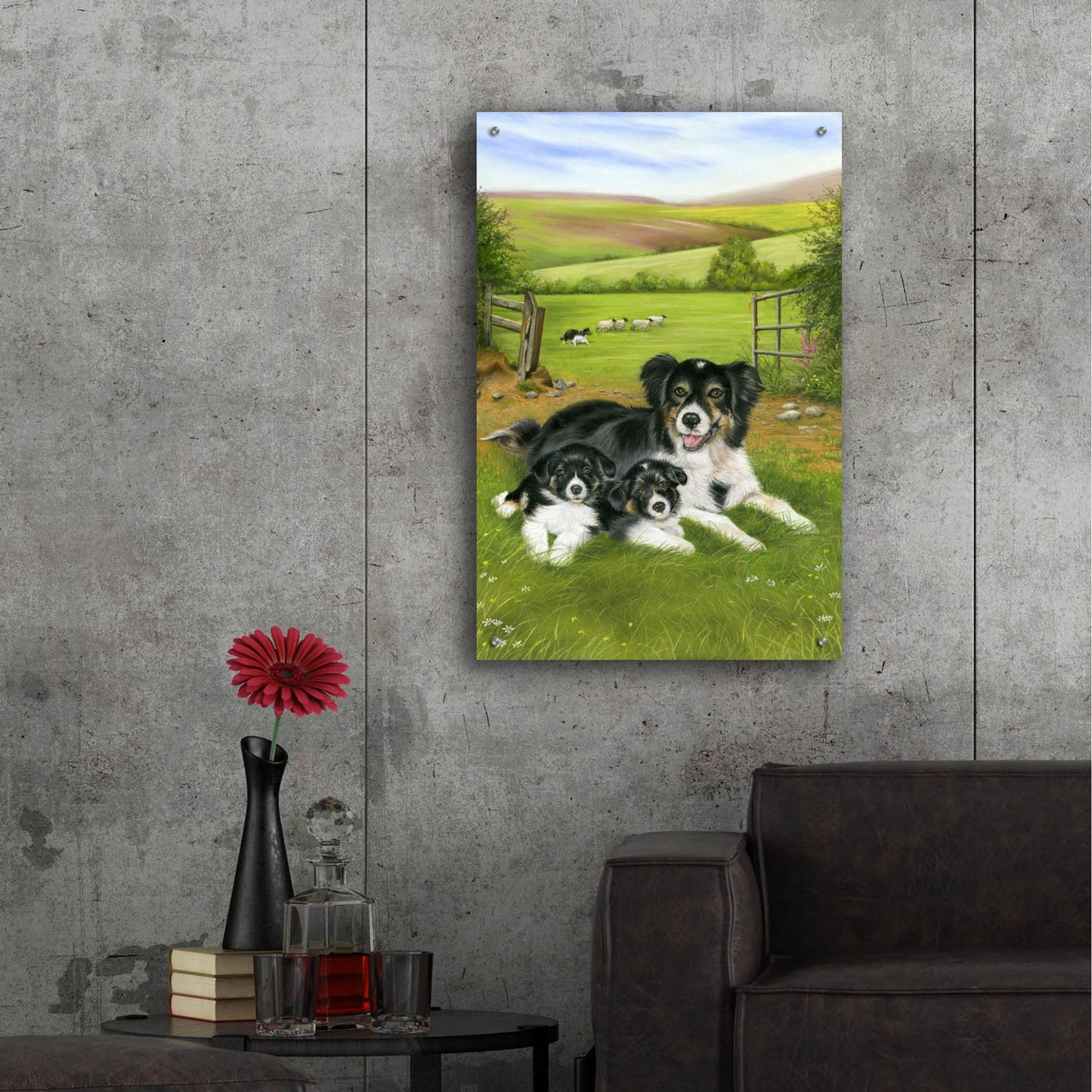 Epic Art 'Happy Family' by Janet Pidoux, Acrylic Glass Wall Art,24x36