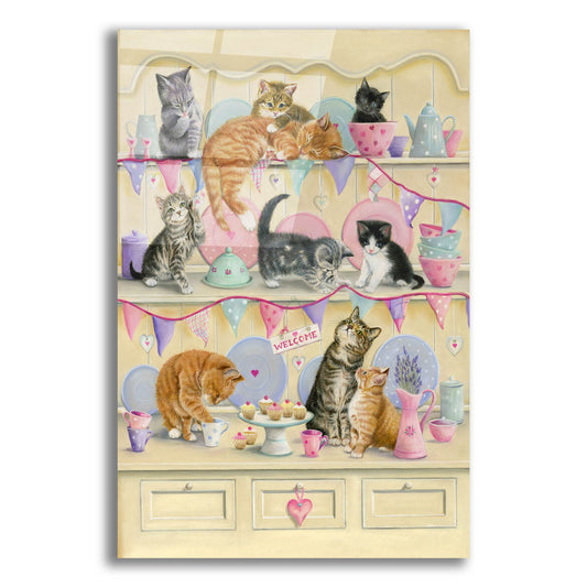 Epic Art 'Kittens On Dresser' by Janet Pidoux, Acrylic Glass Wall Art