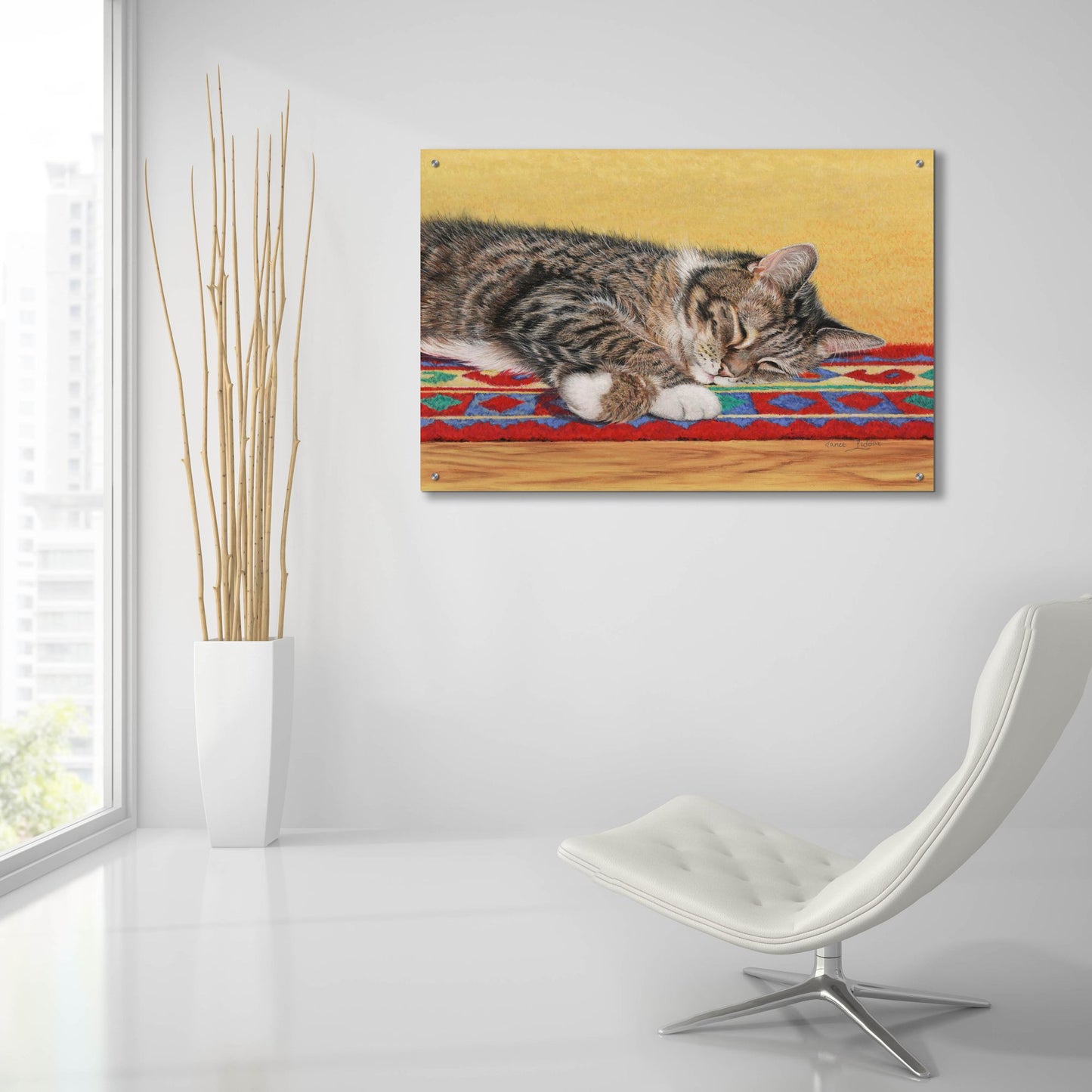 Epic Art 'Sleepy Sam' by Janet Pidoux, Acrylic Glass Wall Art,36x24