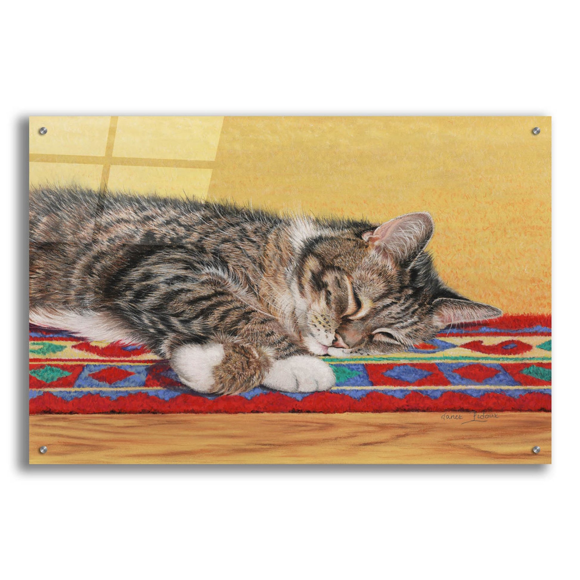 Epic Art 'Sleepy Sam' by Janet Pidoux, Acrylic Glass Wall Art,36x24