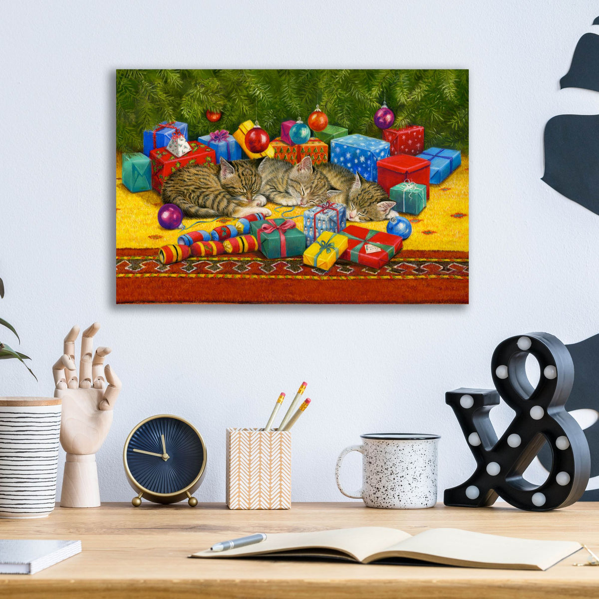 Epic Art 'Under The Christmas Tree' by Janet Pidoux, Acrylic Glass Wall Art,16x12