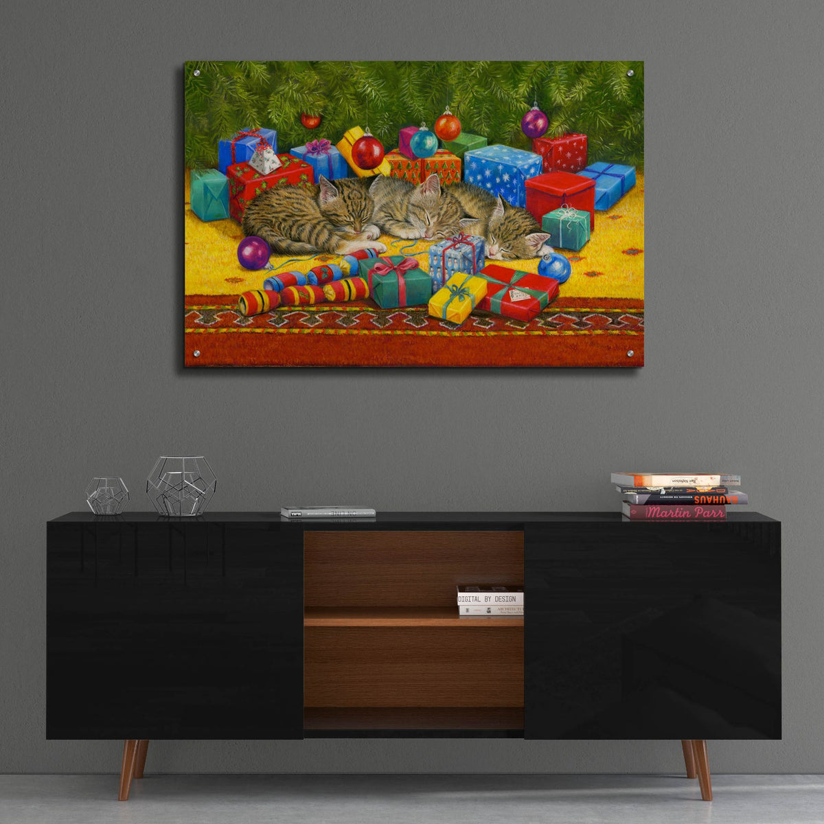 Epic Art 'Under The Christmas Tree' by Janet Pidoux, Acrylic Glass Wall Art,36x24