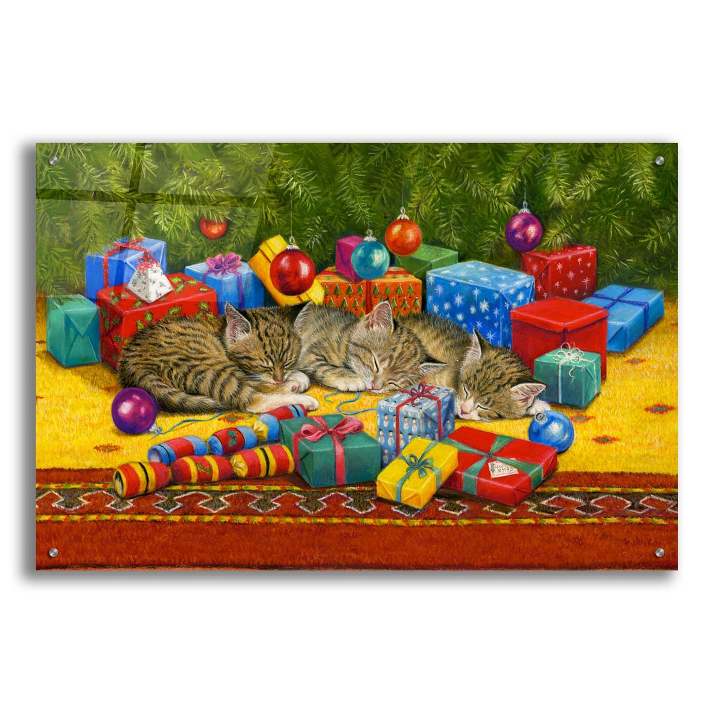 Epic Art 'Under The Christmas Tree' by Janet Pidoux, Acrylic Glass Wall Art,36x24
