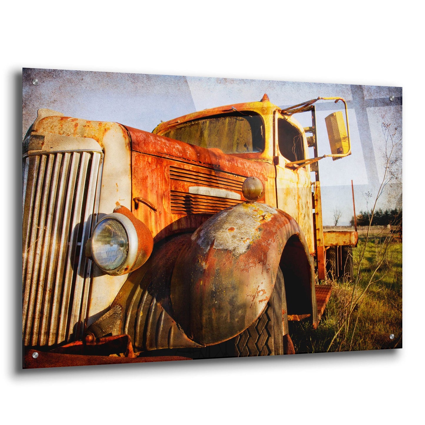 Epic Art 'White Truck, Driver'S Side' by Jessica Rogers, Acrylic Glass Wall Art,36x24