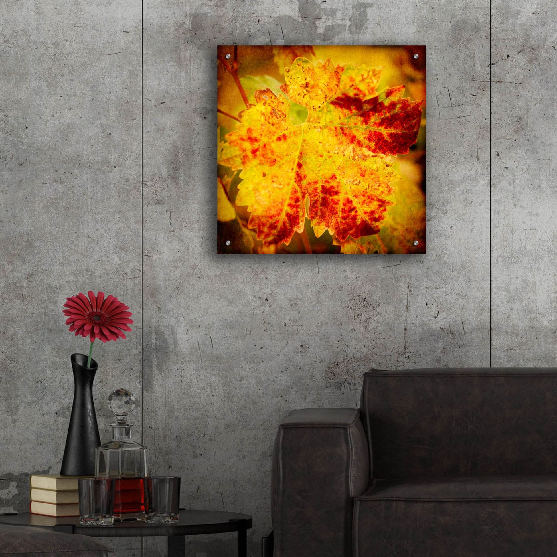 Epic Art 'Golden Foliage' by Jessica Rogers, Acrylic Glass Wall Art,24x24