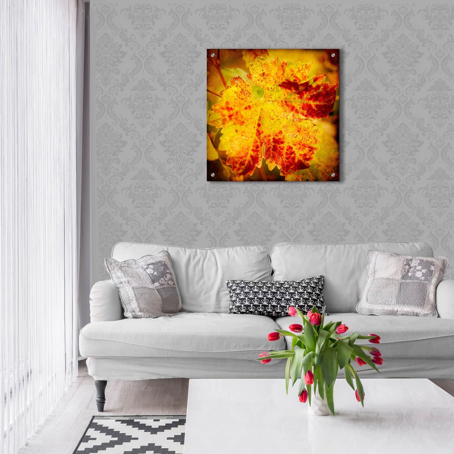 Epic Art 'Golden Foliage' by Jessica Rogers, Acrylic Glass Wall Art,24x24