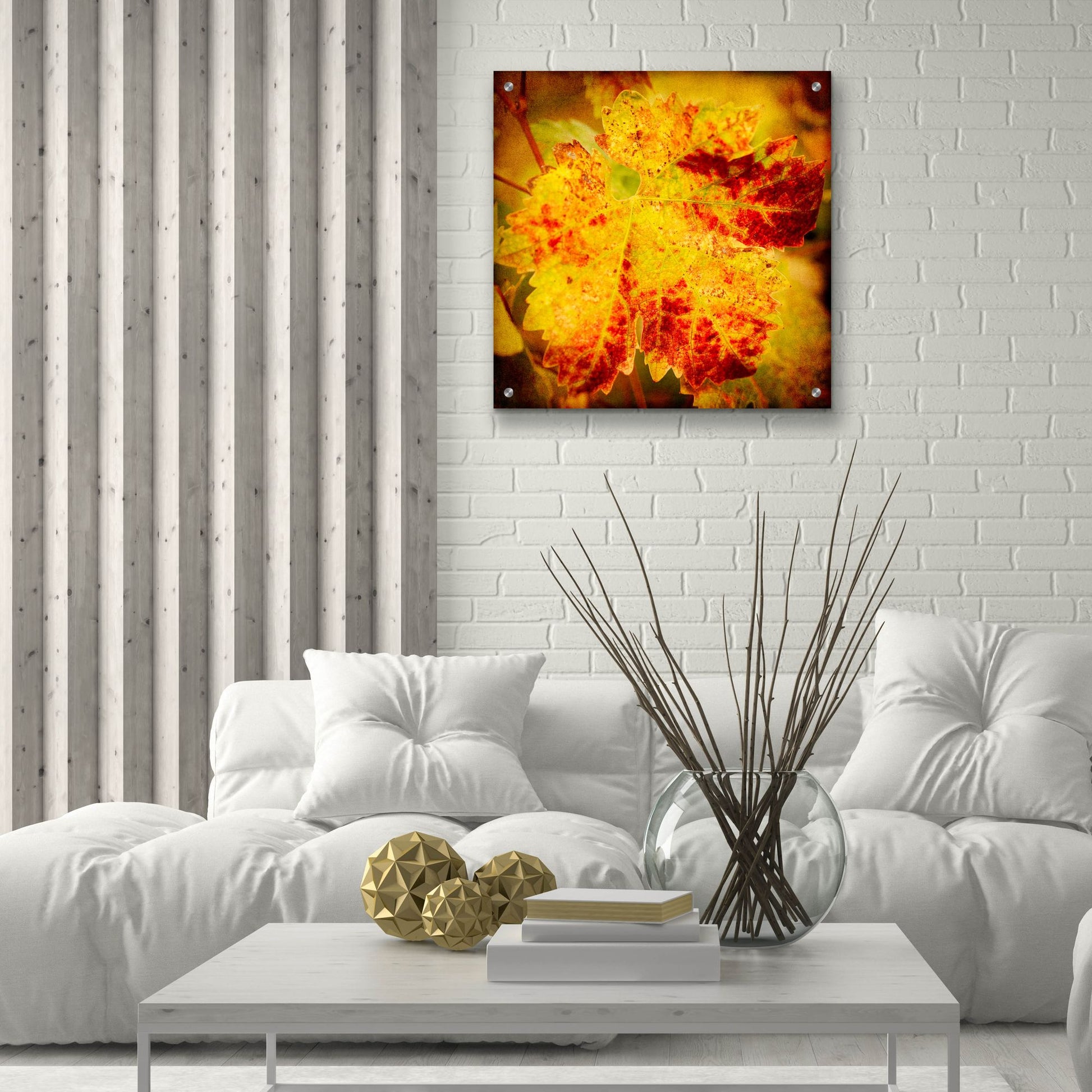 Epic Art 'Golden Foliage' by Jessica Rogers, Acrylic Glass Wall Art,24x24