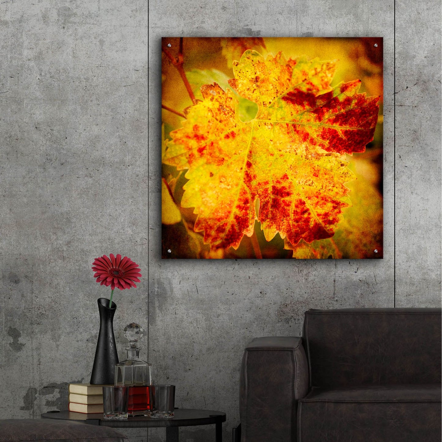 Epic Art 'Golden Foliage' by Jessica Rogers, Acrylic Glass Wall Art,36x36