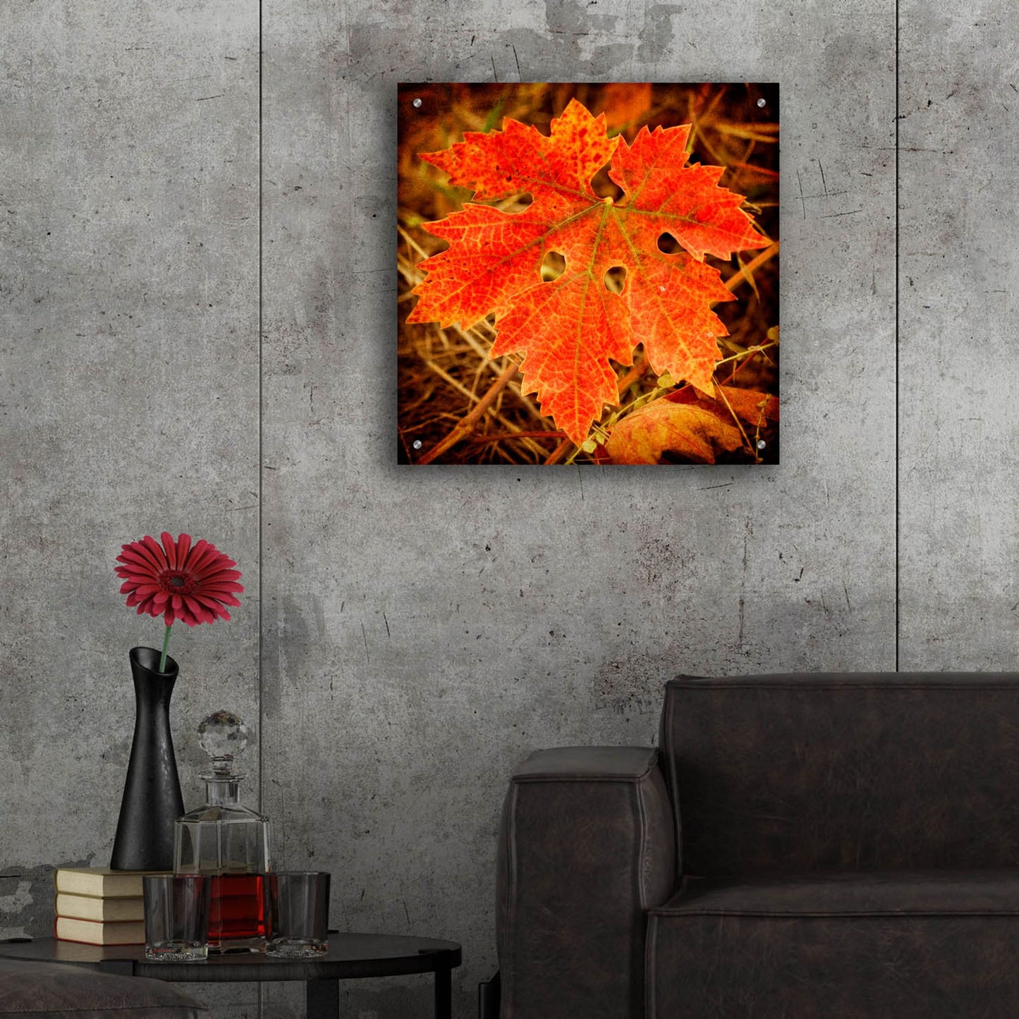 Epic Art 'Ochre Foliage' by Jessica Rogers, Acrylic Glass Wall Art,24x24