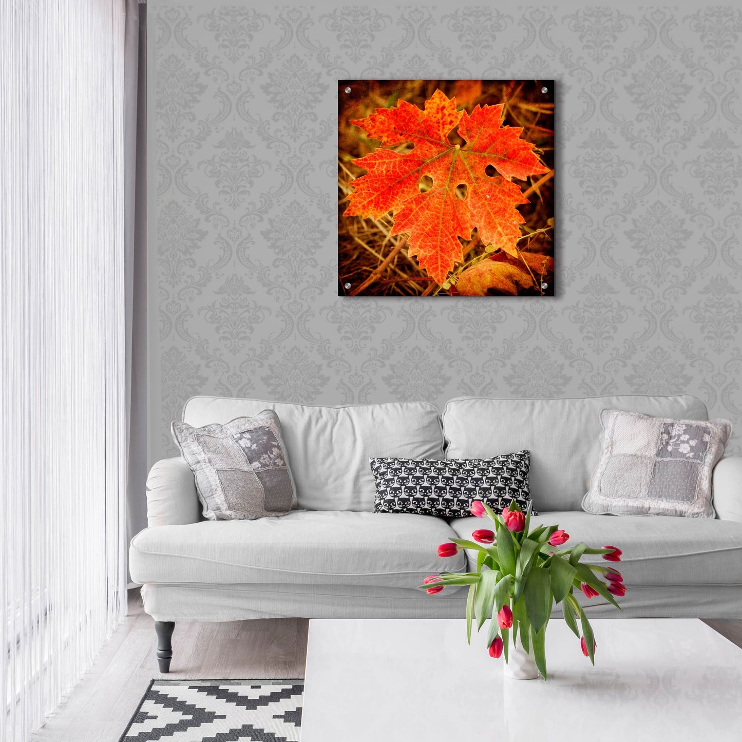 Epic Art 'Ochre Foliage' by Jessica Rogers, Acrylic Glass Wall Art,24x24